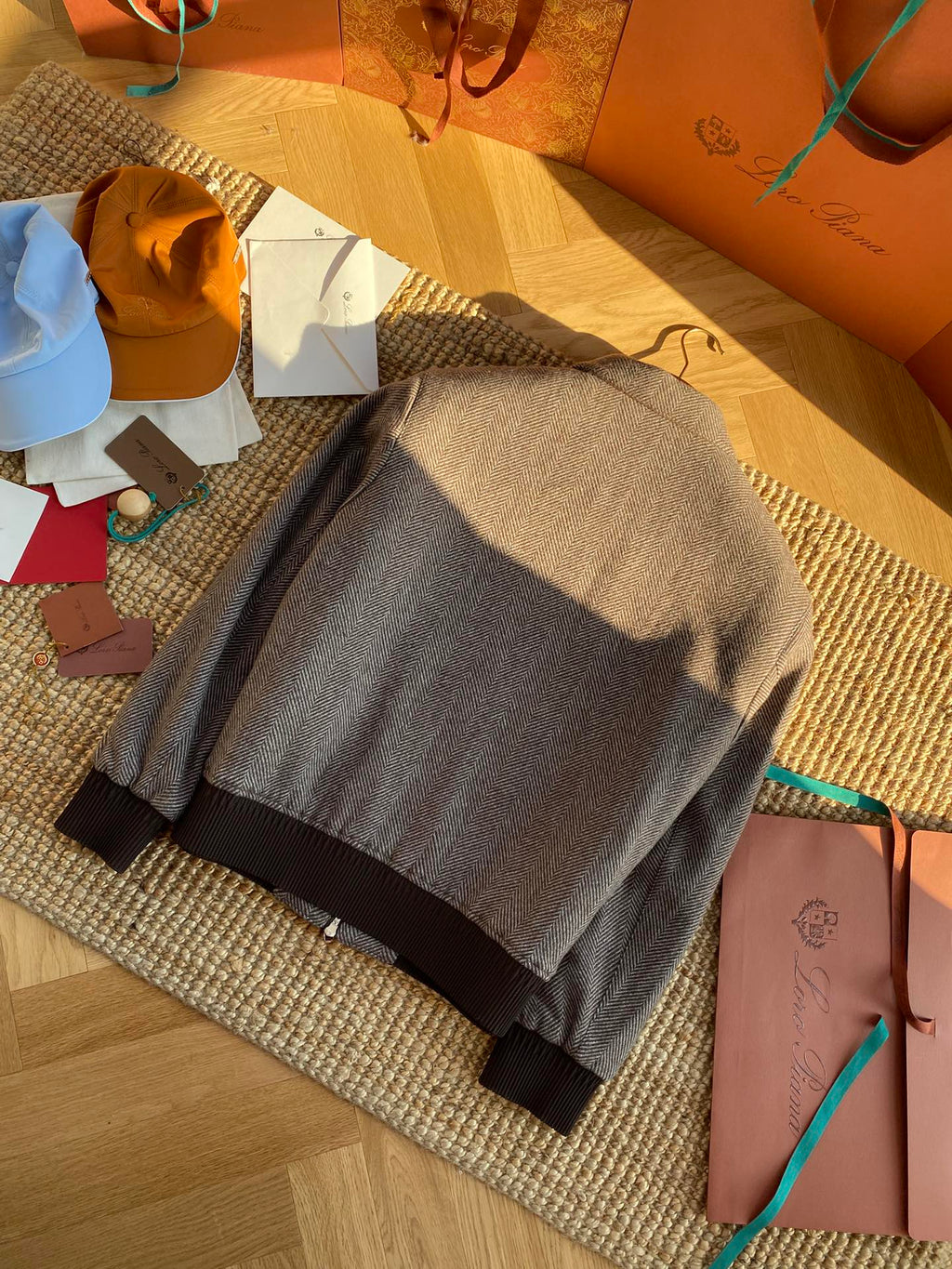 Berluti Braune Fischgrät-Bomberjacke Klassische Eleganz & Moderner Komfort