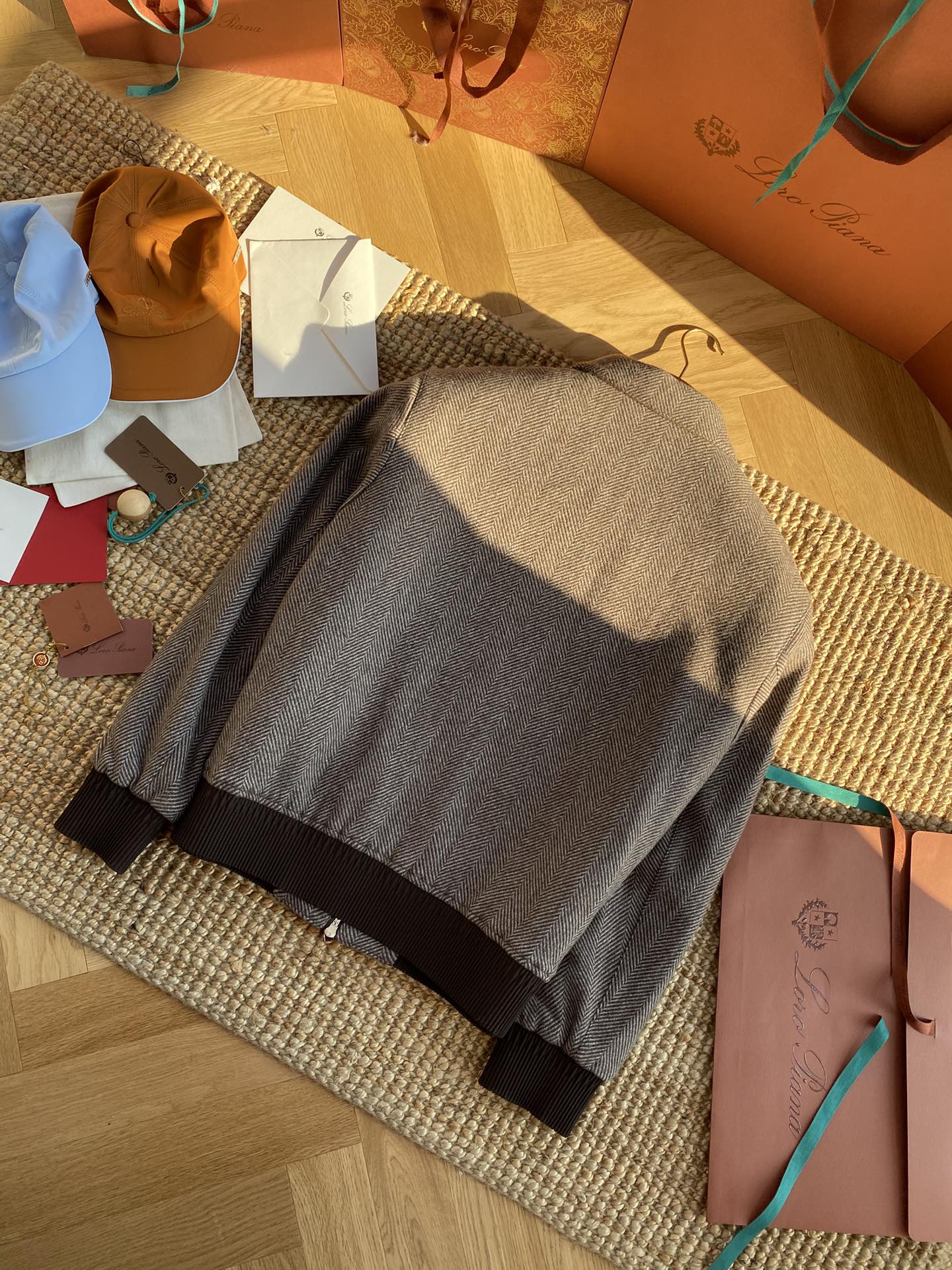 Berluti Braune Fischgrät-Bomberjacke Klassische Eleganz & Moderner Komfort