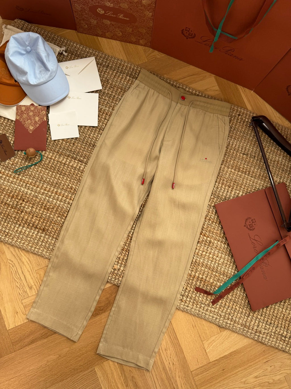 Ermenegildo Zegna Beigefarbene Stoffhose