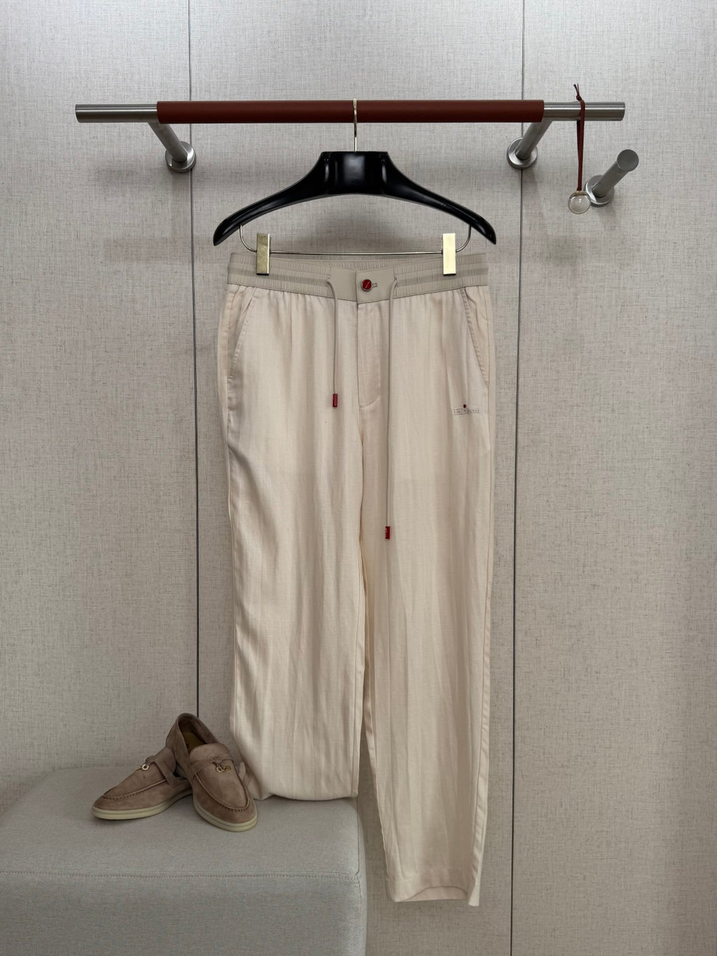 Ermenegildo Zegna Cremefarbene Stoffhose