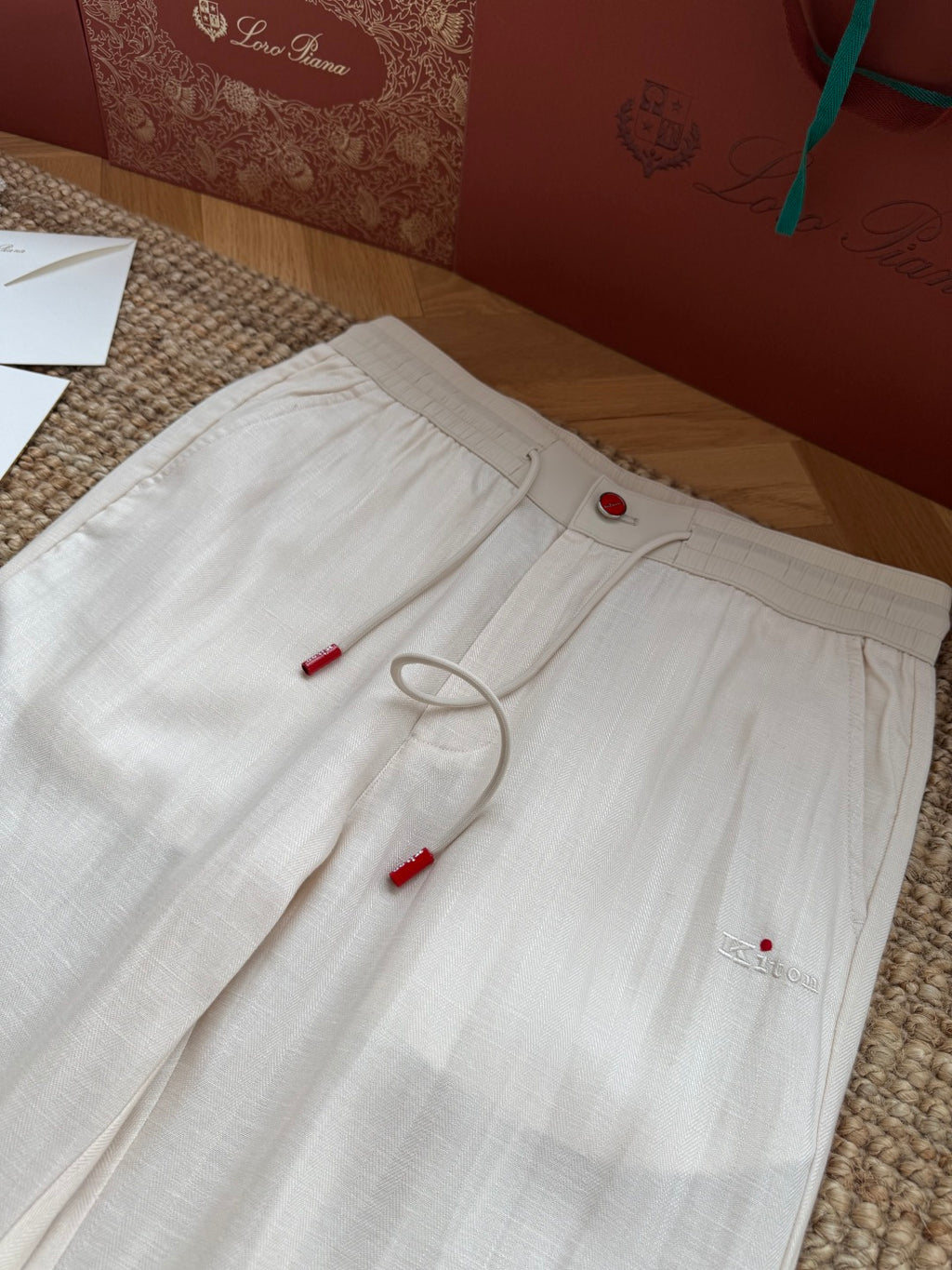 Ermenegildo Zegna Cremefarbene Stoffhose