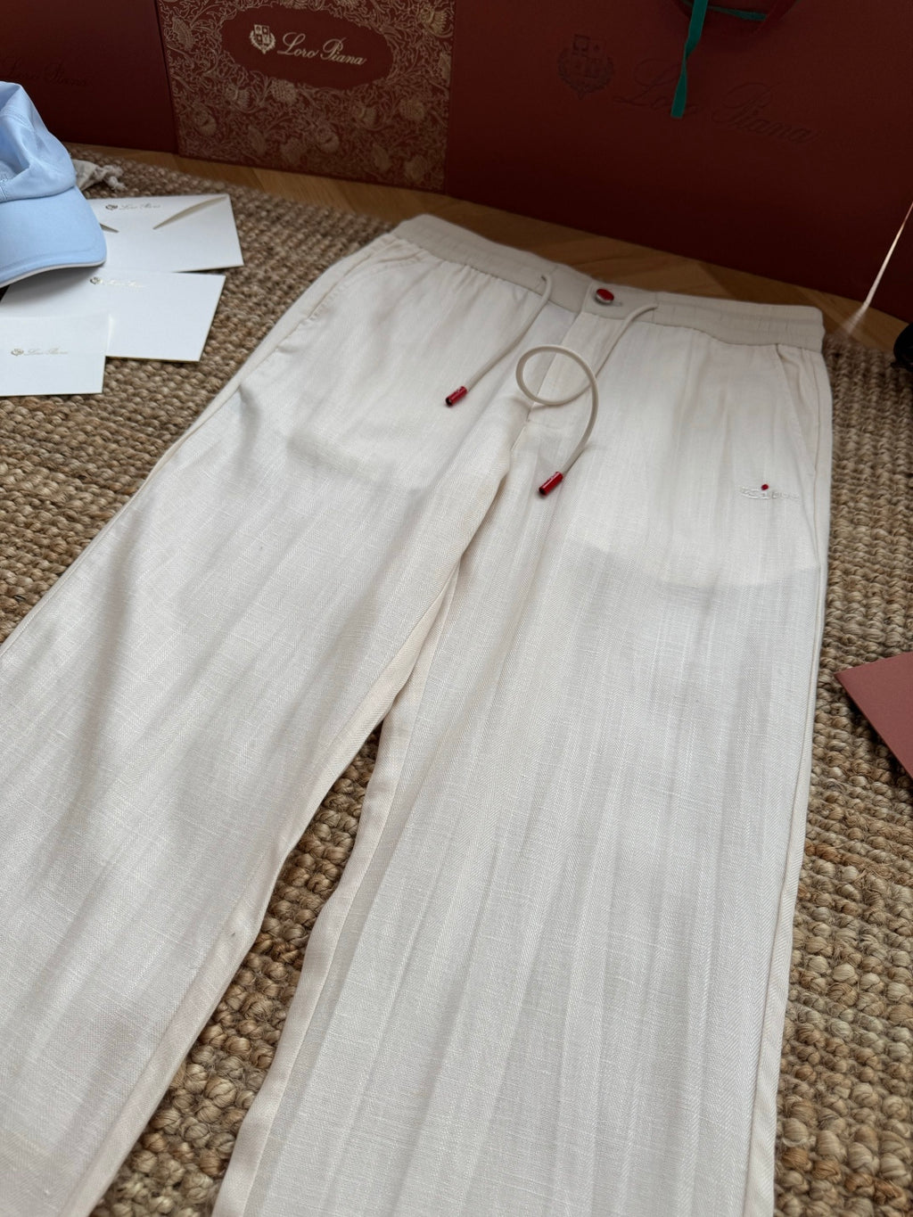 Ermenegildo Zegna Cremefarbene Stoffhose