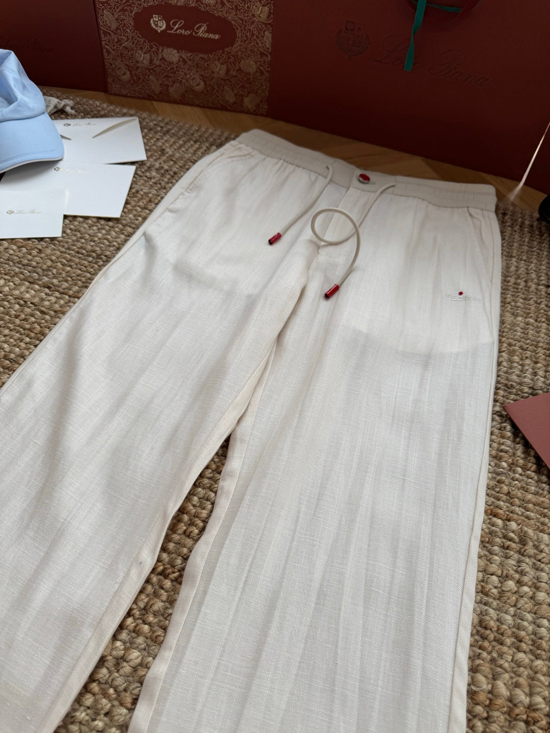 Ermenegildo Zegna Cremefarbene Stoffhose