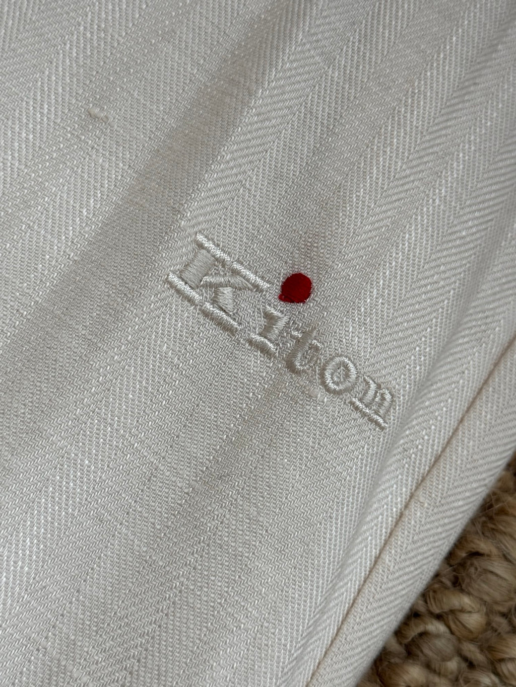 Ermenegildo Zegna Cremefarbene Stoffhose