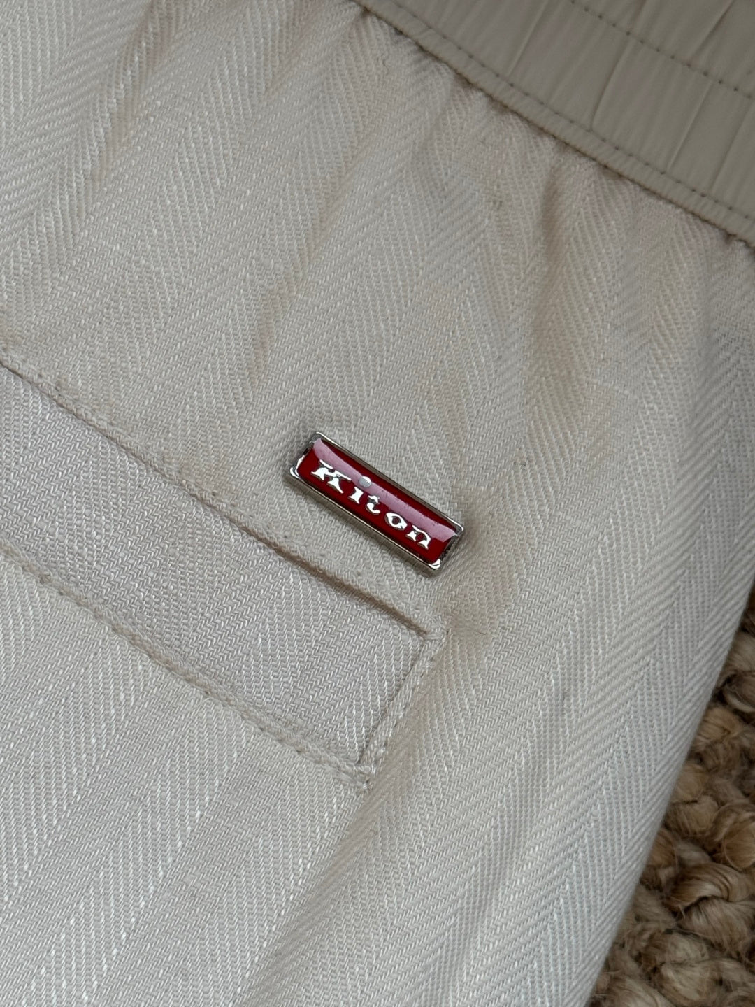 Ermenegildo Zegna Cremefarbene Stoffhose