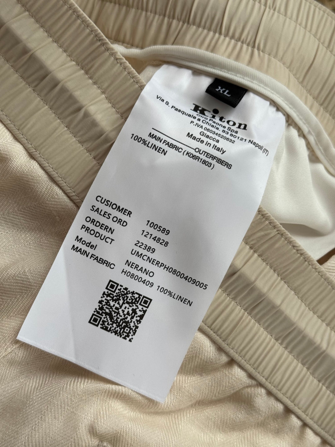 Ermenegildo Zegna Cremefarbene Stoffhose