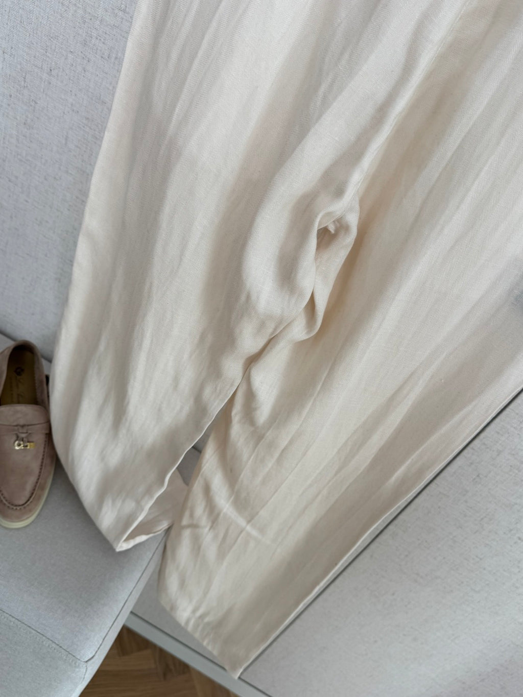 Ermenegildo Zegna Cremefarbene Stoffhose