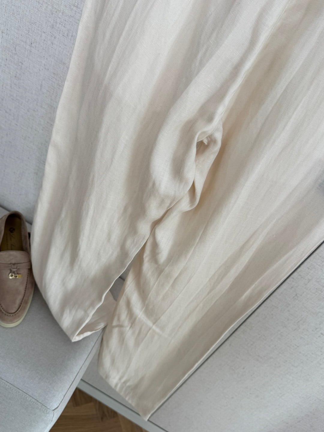 Ermenegildo Zegna Cremefarbene Stoffhose