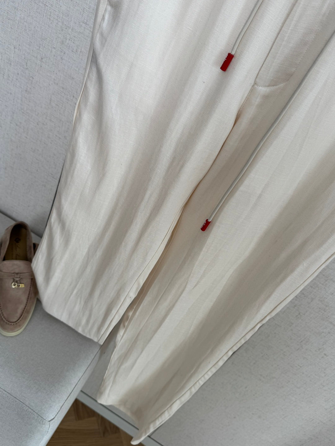 Ermenegildo Zegna Cremefarbene Stoffhose