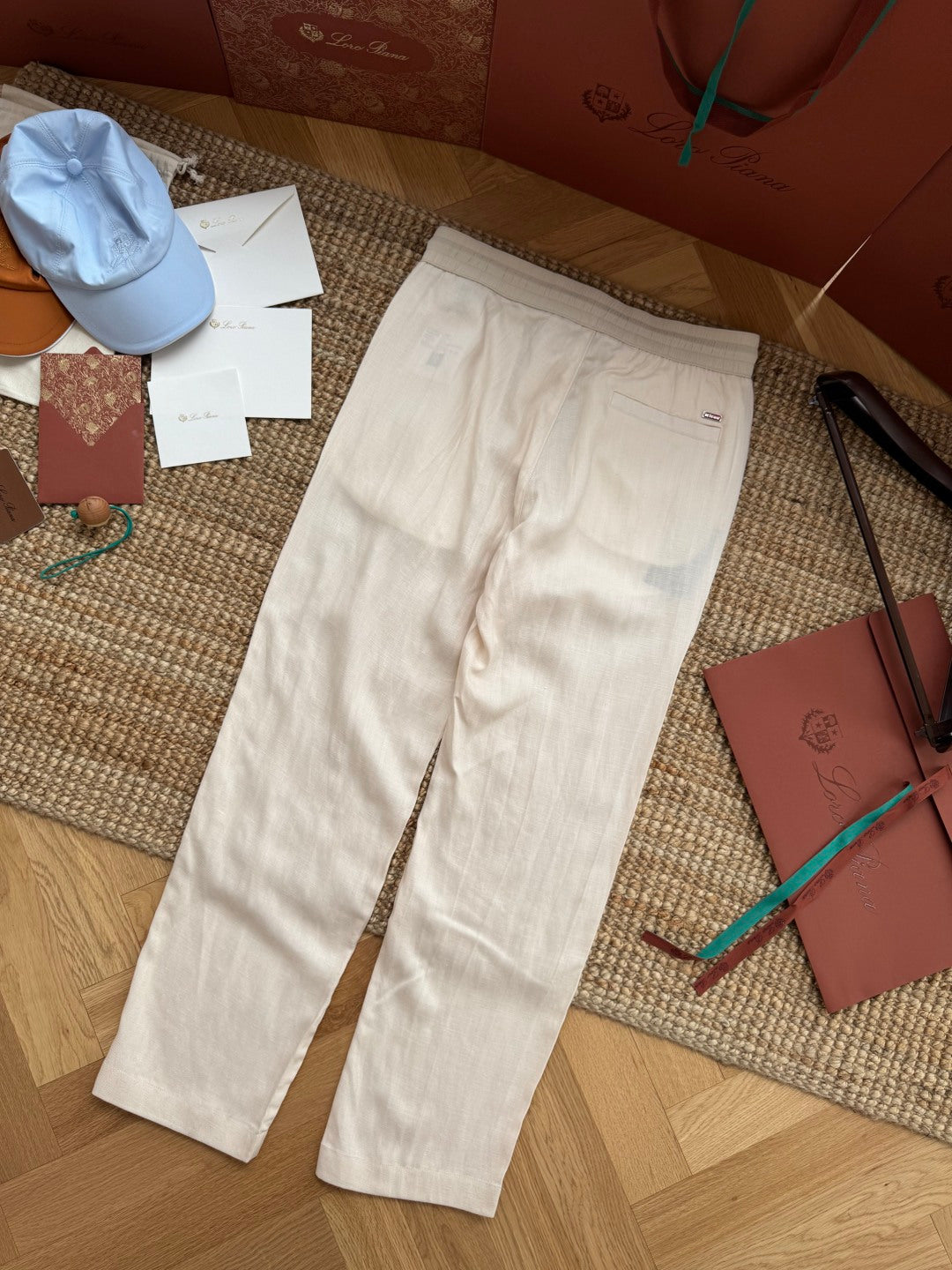 Ermenegildo Zegna Cremefarbene Stoffhose