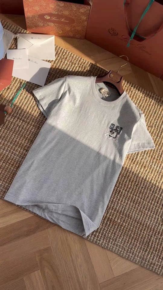 Hermès Graues Logo-T-Shirt