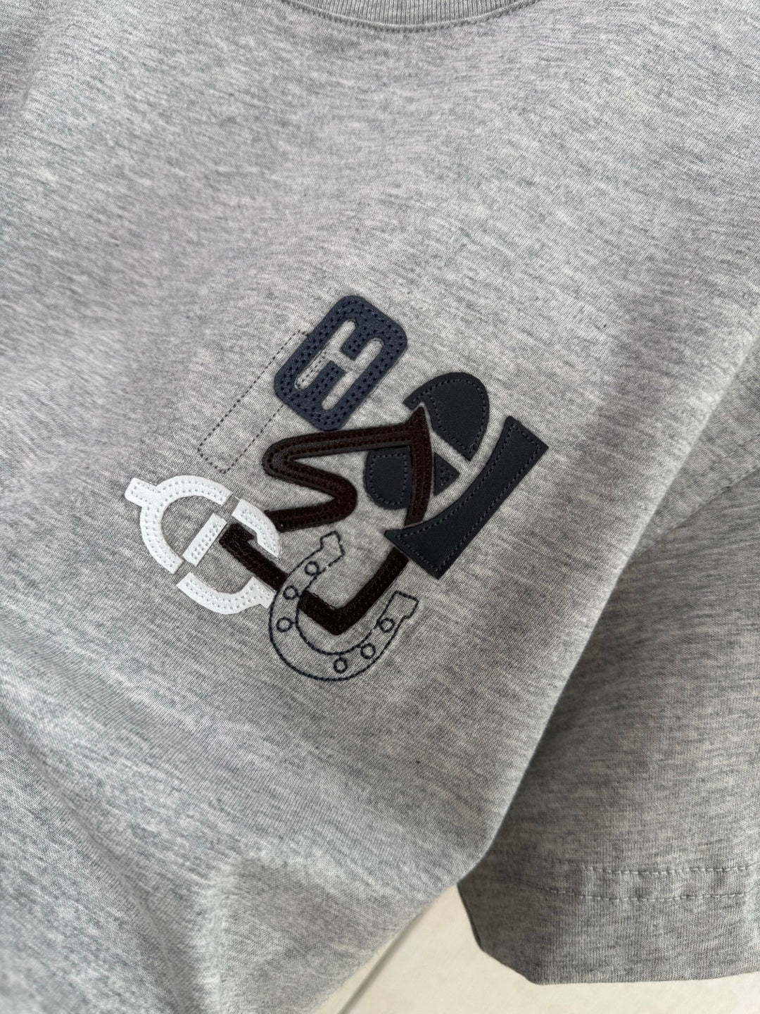 Hermès Graues Logo-T-Shirt