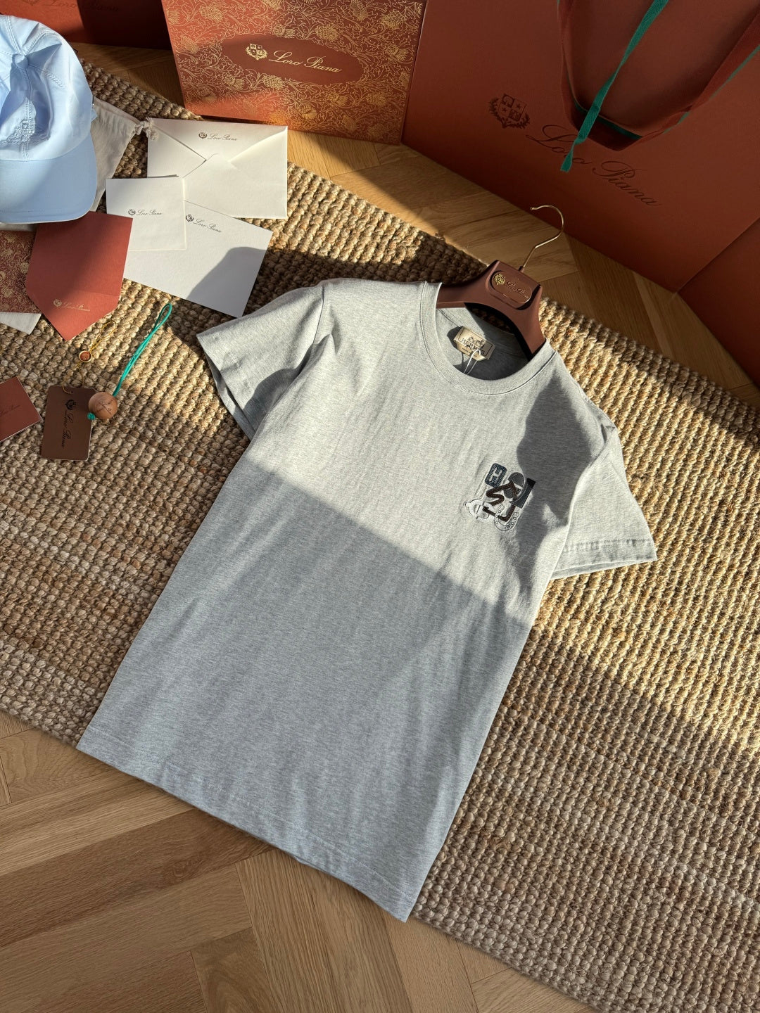 Hermès Graues Logo-T-Shirt