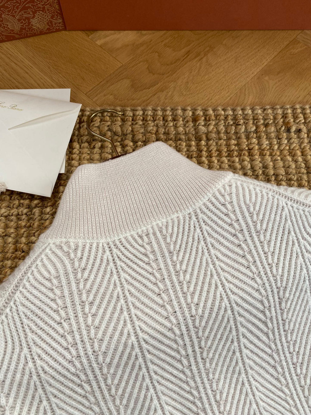 Hermès Hellgrauer Half Zip Strickpullover