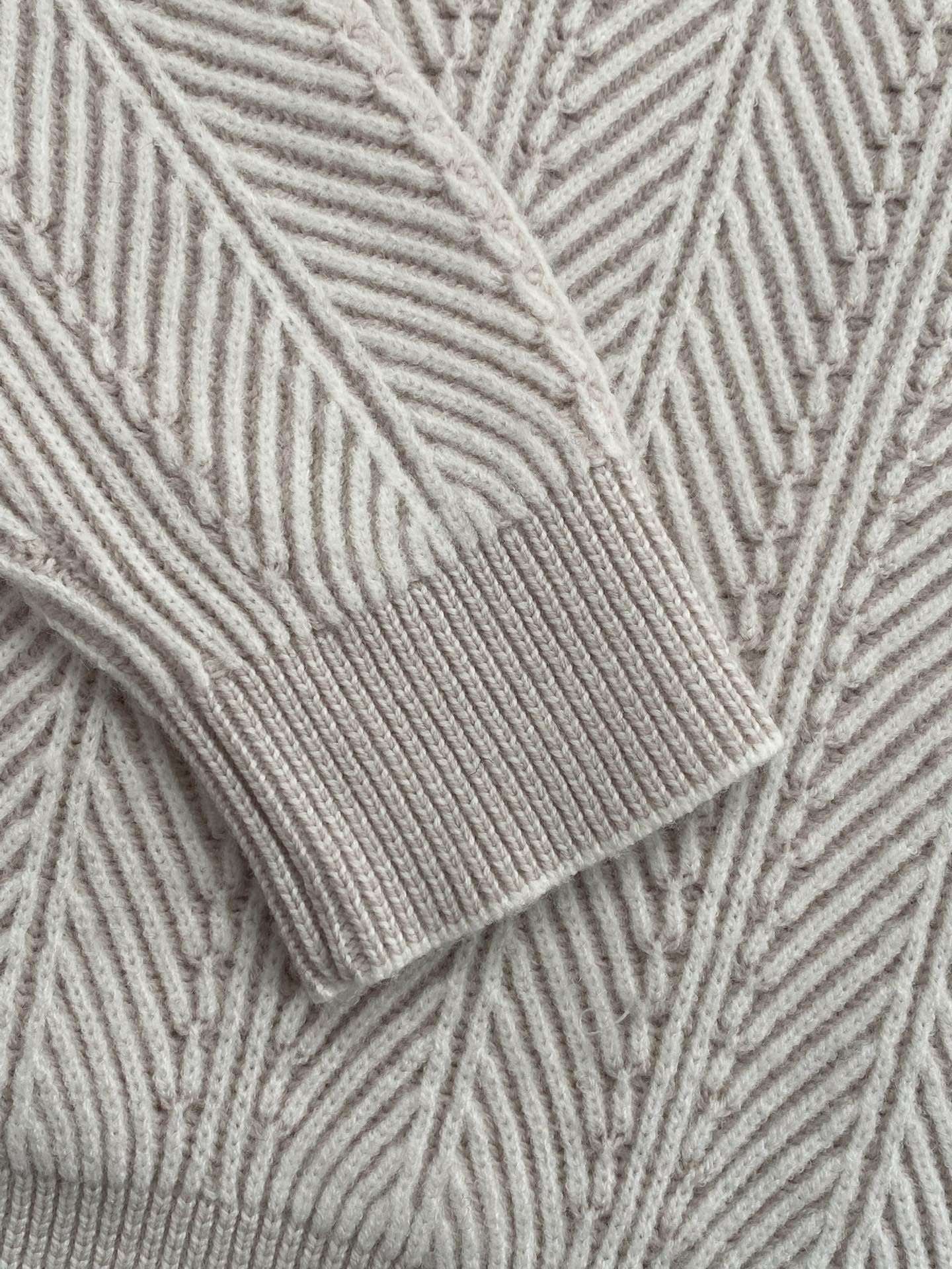 Hermès Hellgrauer Half Zip Strickpullover