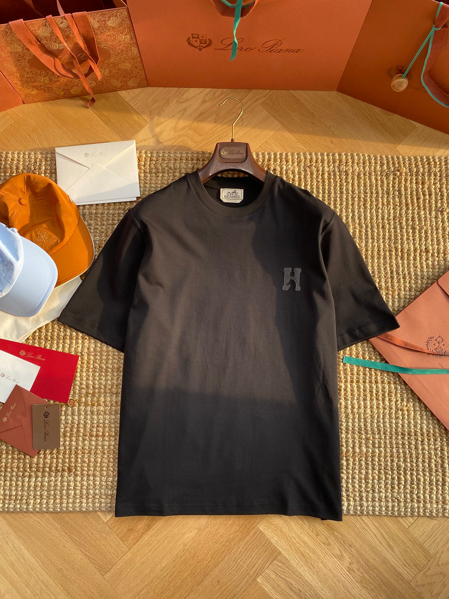 Hermès Schwarzes Herren T-Shirt