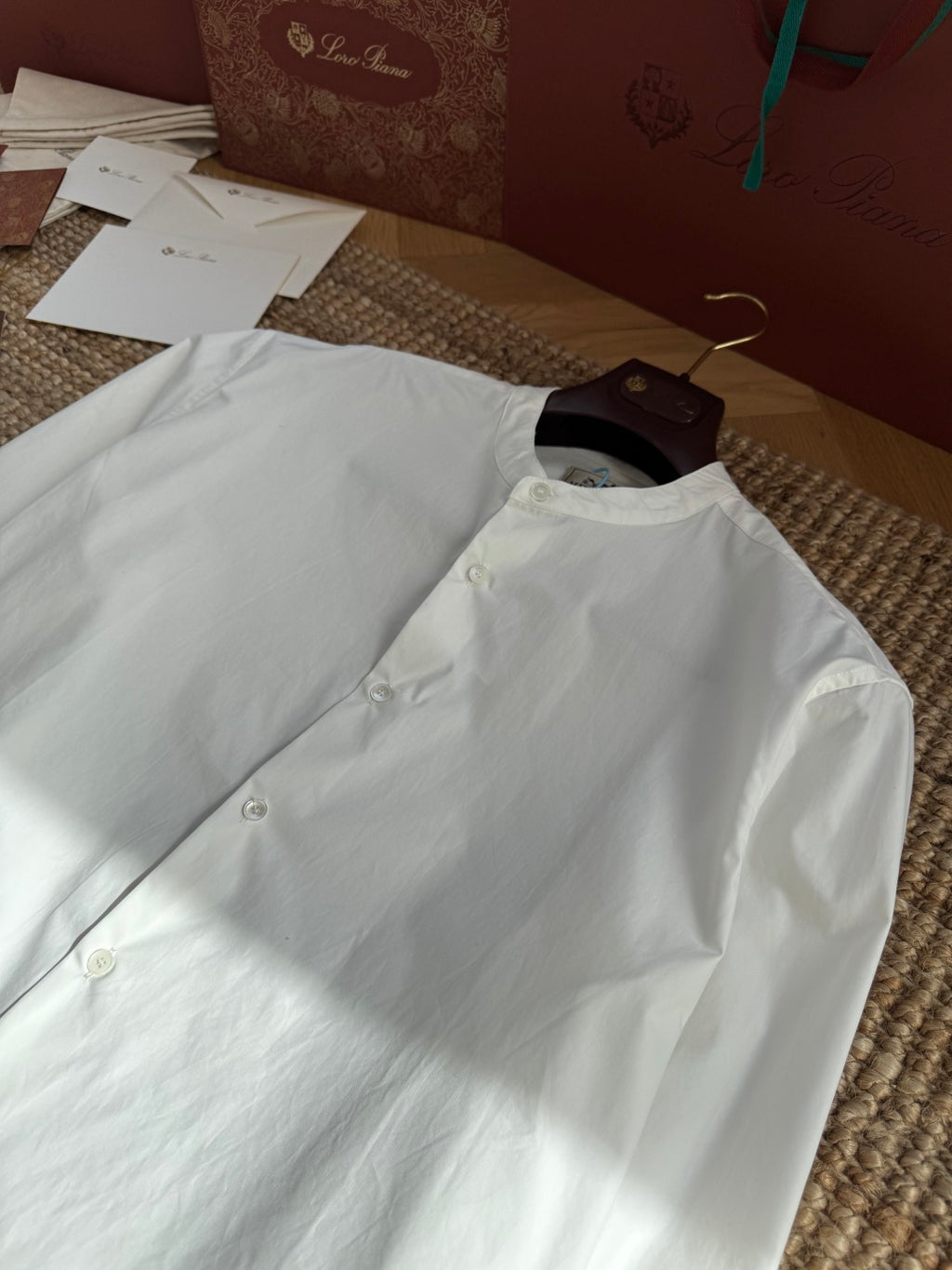 Hermès Weisse Stehkragen Bluse