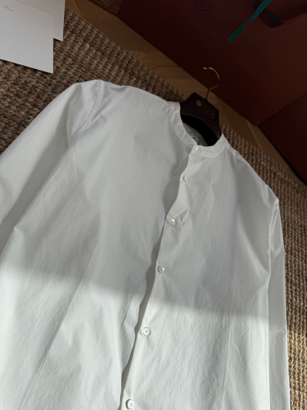 Hermès Weisse Stehkragen Bluse