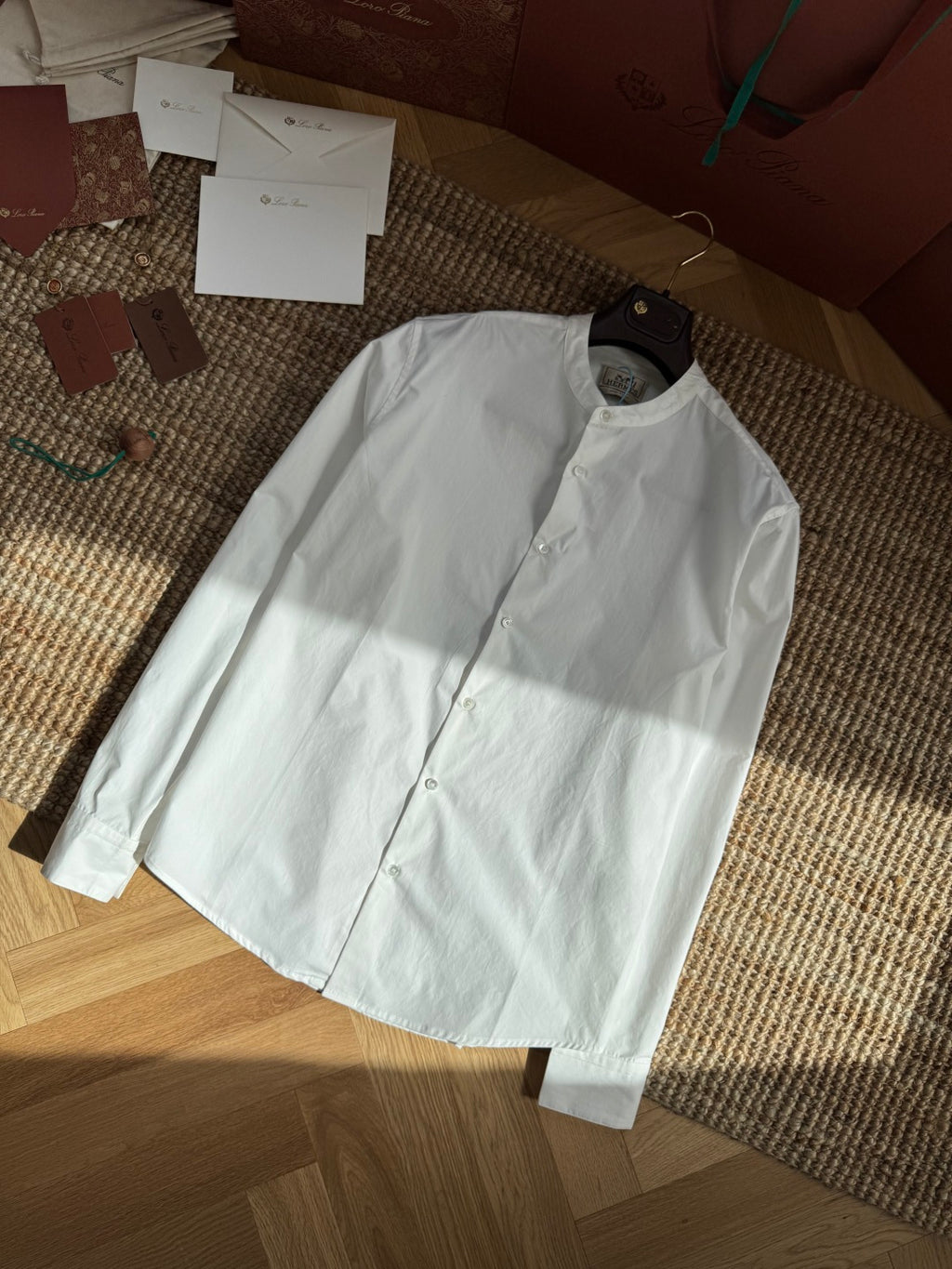 Hermès Weisse Stehkragen Bluse