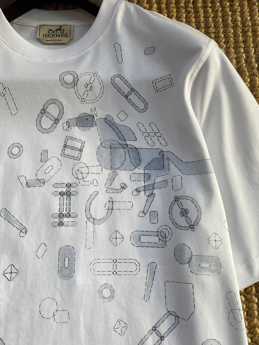 Hermès Weisses Grafik-T-Shirt