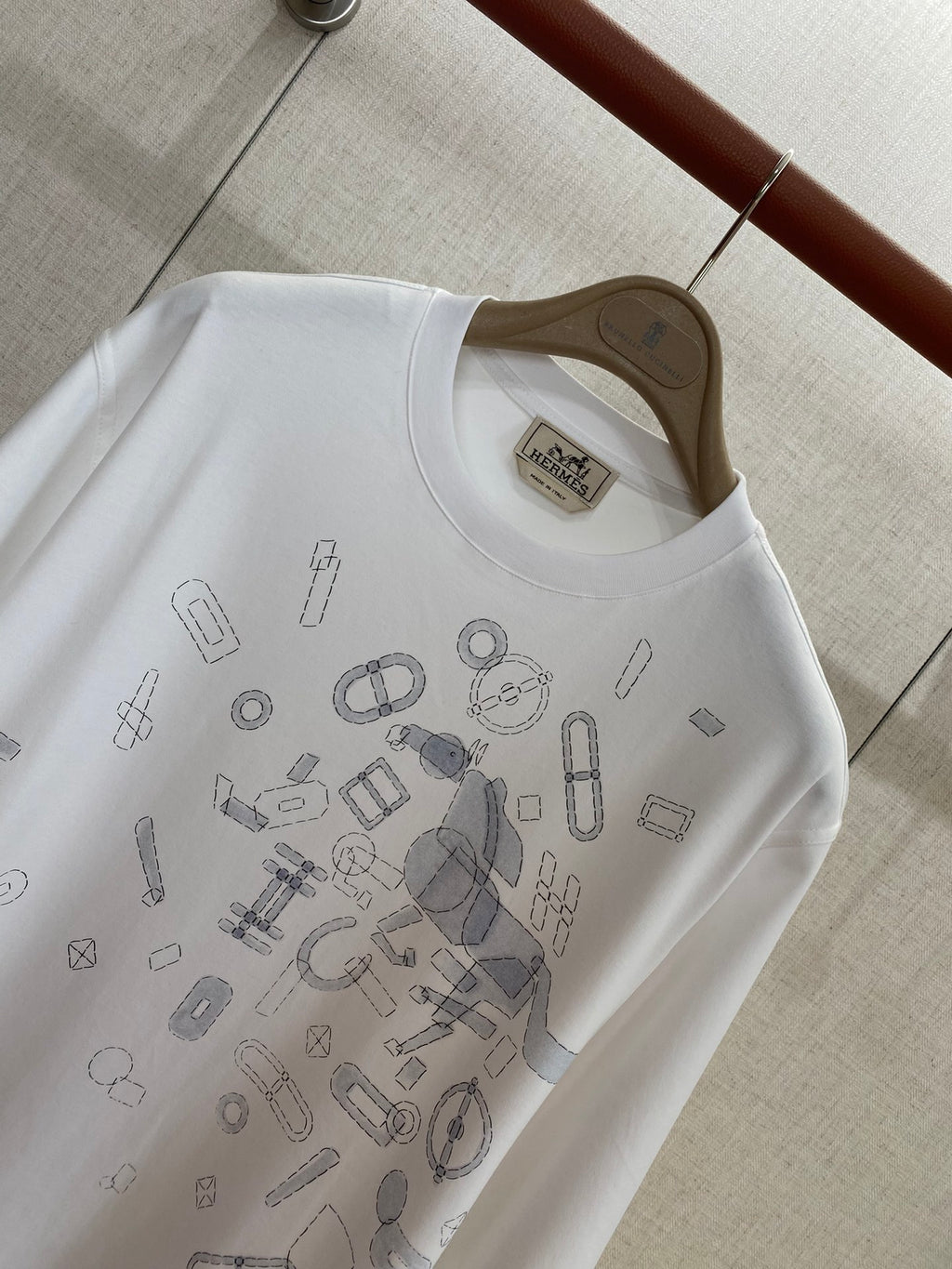 Hermès Weisses Grafik-T-Shirt