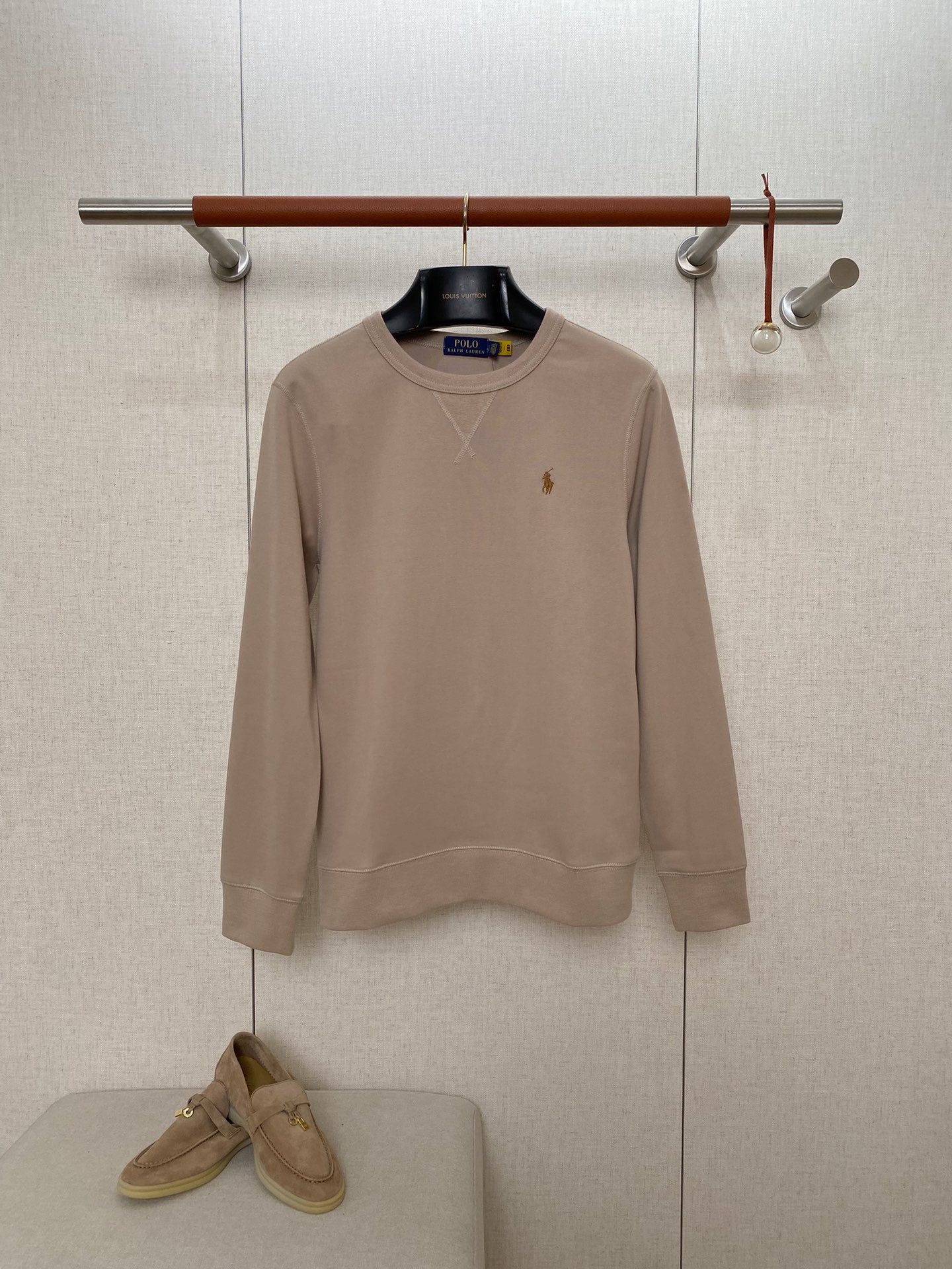 Ralph Lauren Polo Weisses Herren-Sweatshirt mit Rundhalsausschnitt