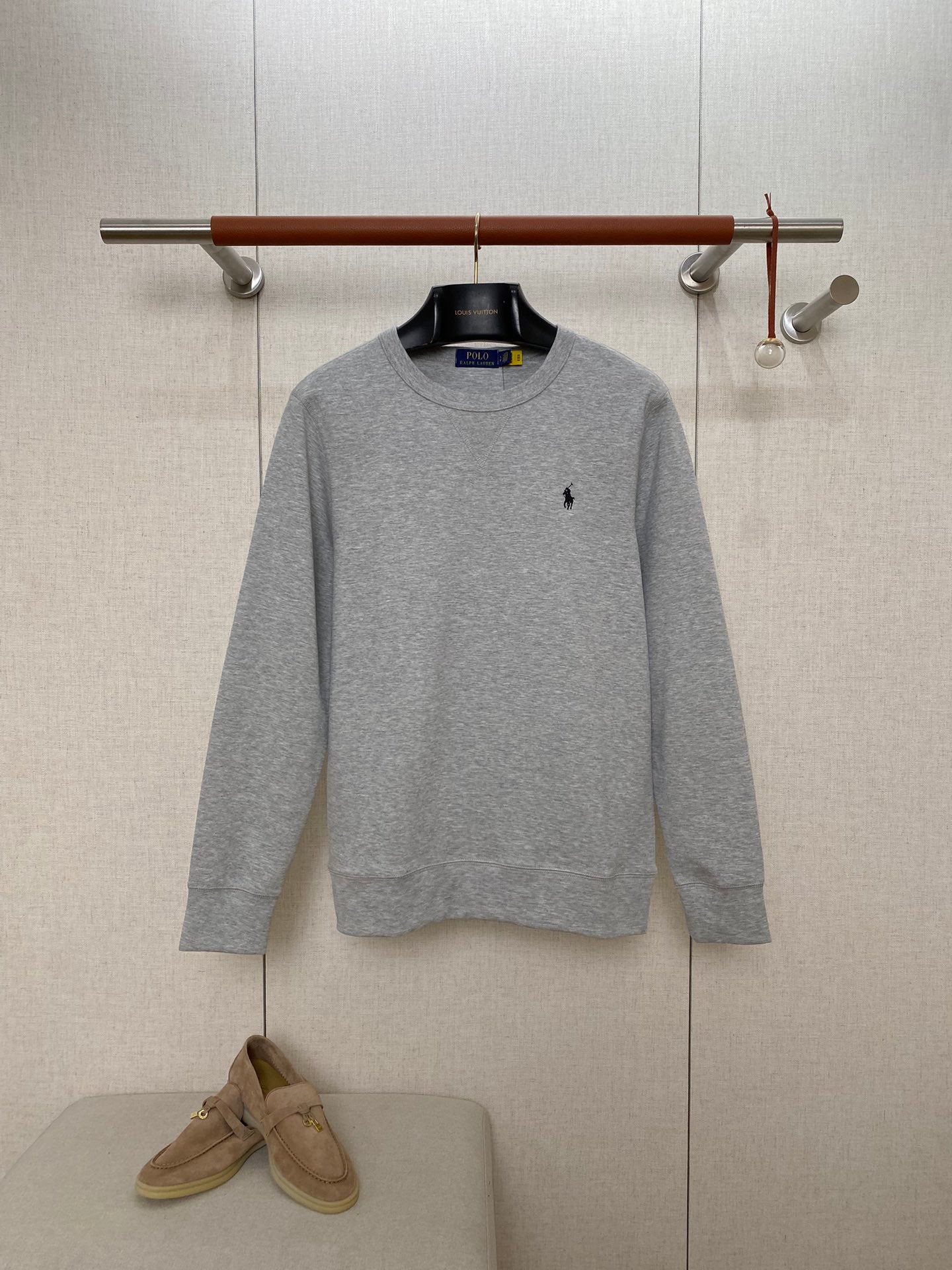 Ralph Lauren Polo Weisses Herren-Sweatshirt mit Rundhalsausschnitt