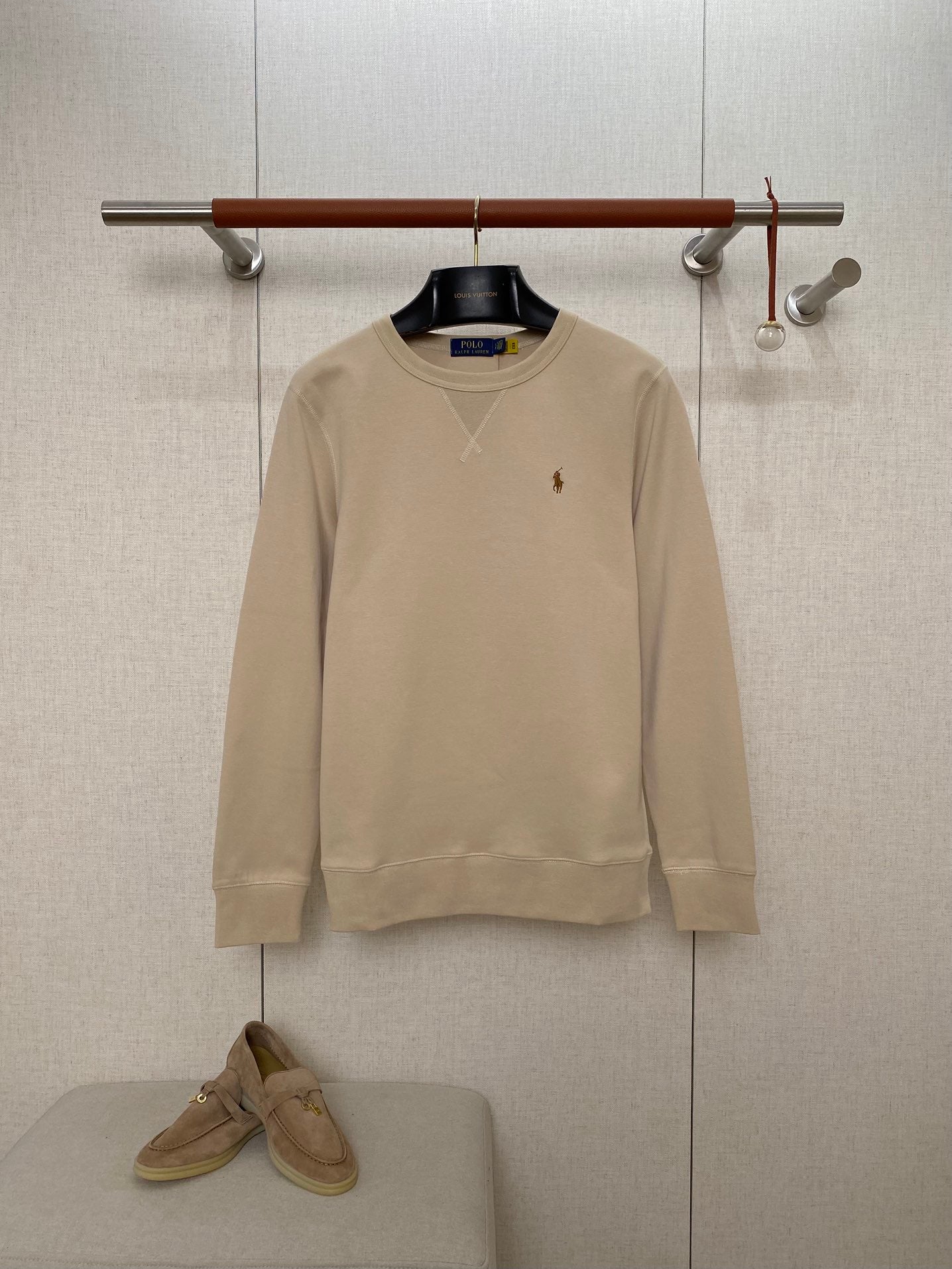 Ralph Lauren Polo Weisses Herren-Sweatshirt mit Rundhalsausschnitt