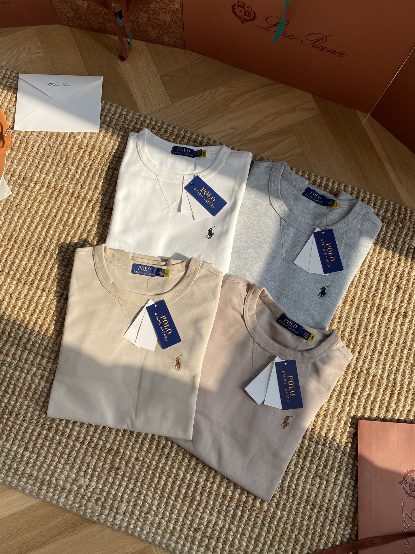 Ralph Lauren Polo Weisses Herren-Sweatshirt mit Rundhalsausschnitt