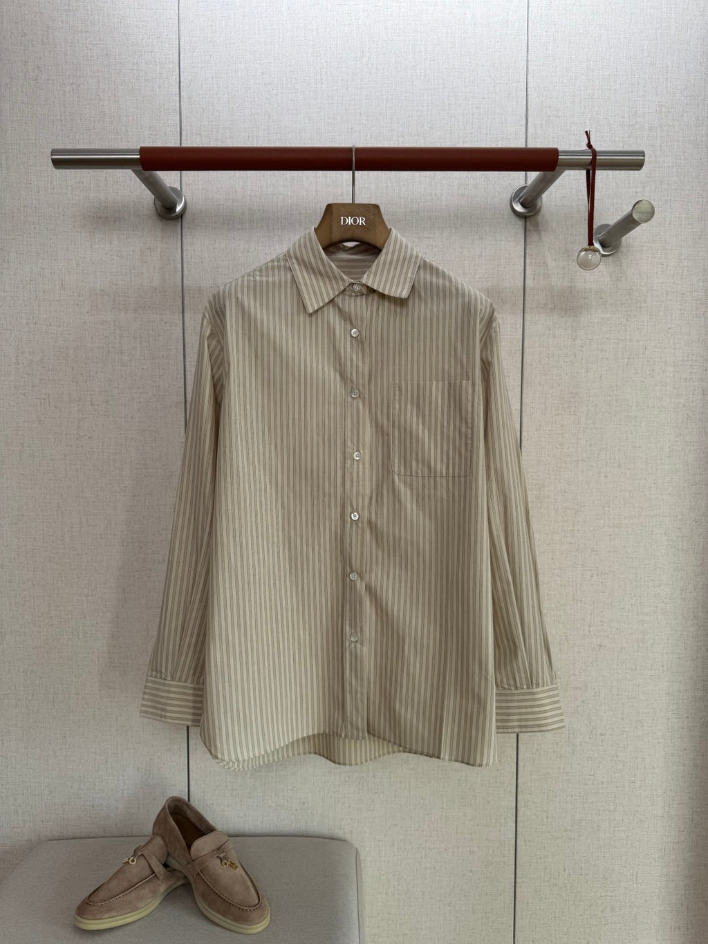 THE ROW Dior Beiges Gestreiftes Hemd Elegante Linien & Zeitloser Chic