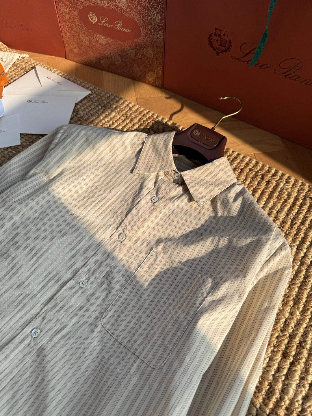 THE ROW Dior Beiges Gestreiftes Hemd Elegante Linien & Zeitloser Chic