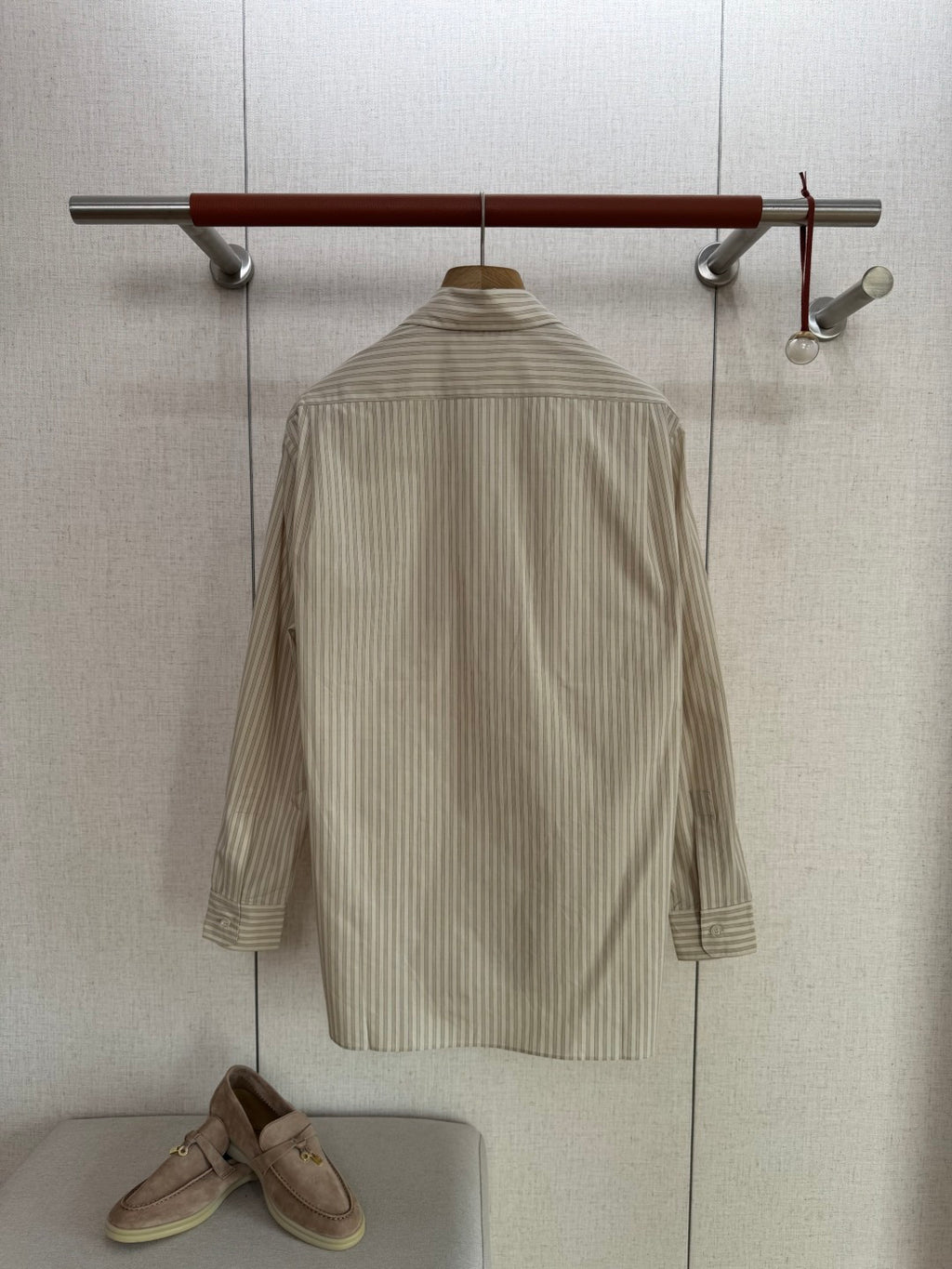 THE ROW Dior Beiges Gestreiftes Hemd Elegante Linien & Zeitloser Chic