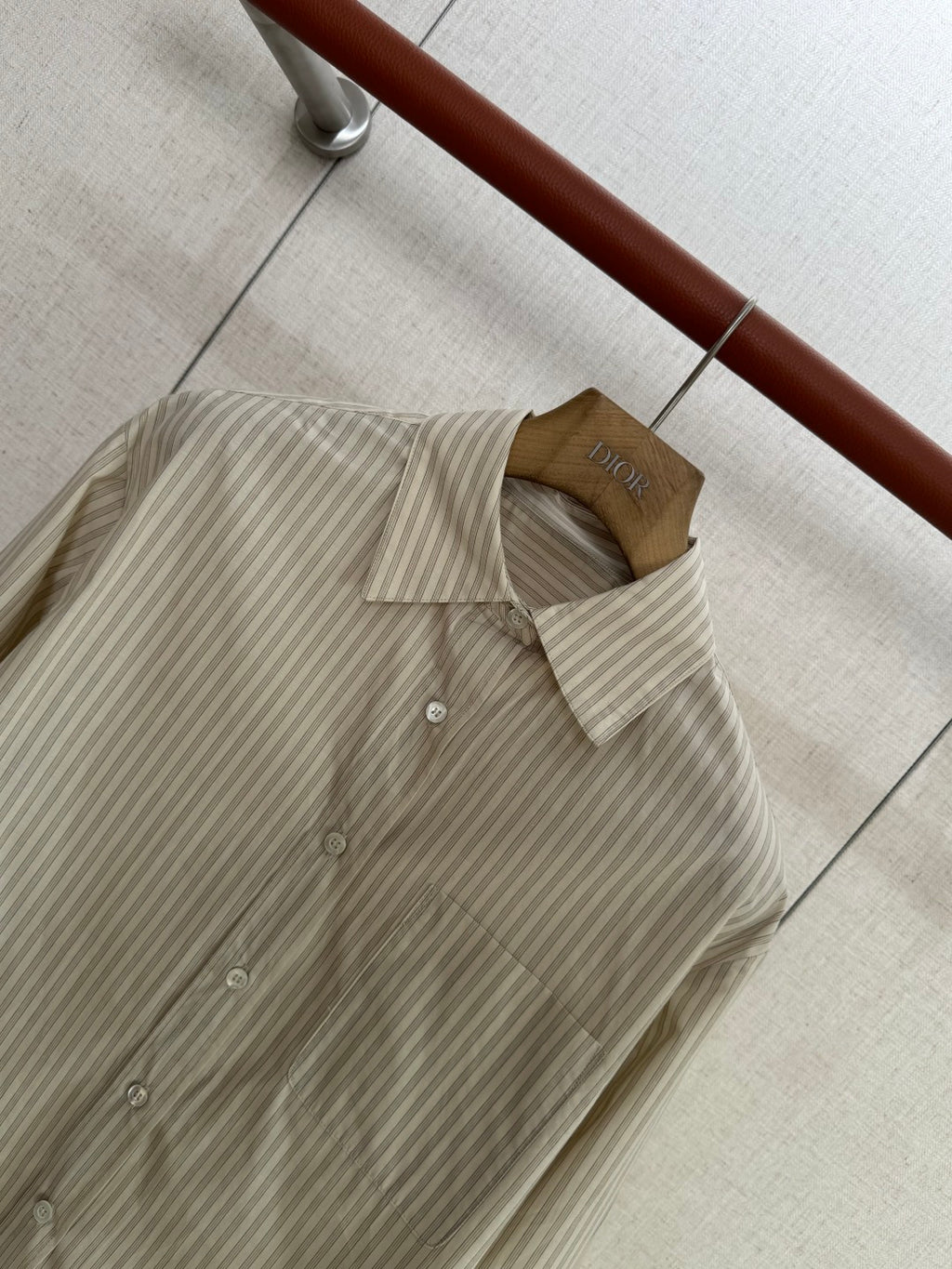 THE ROW Dior Beiges Gestreiftes Hemd Elegante Linien & Zeitloser Chic