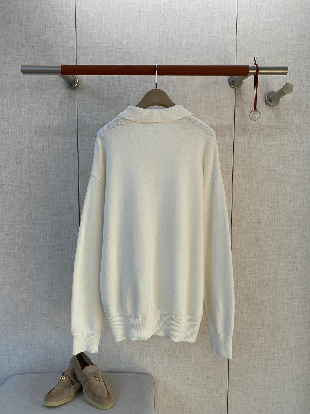 The Row Cremefarbenes Strick-Poloshirt Zeitlose Eleganz & Weicher Premium-Komfort