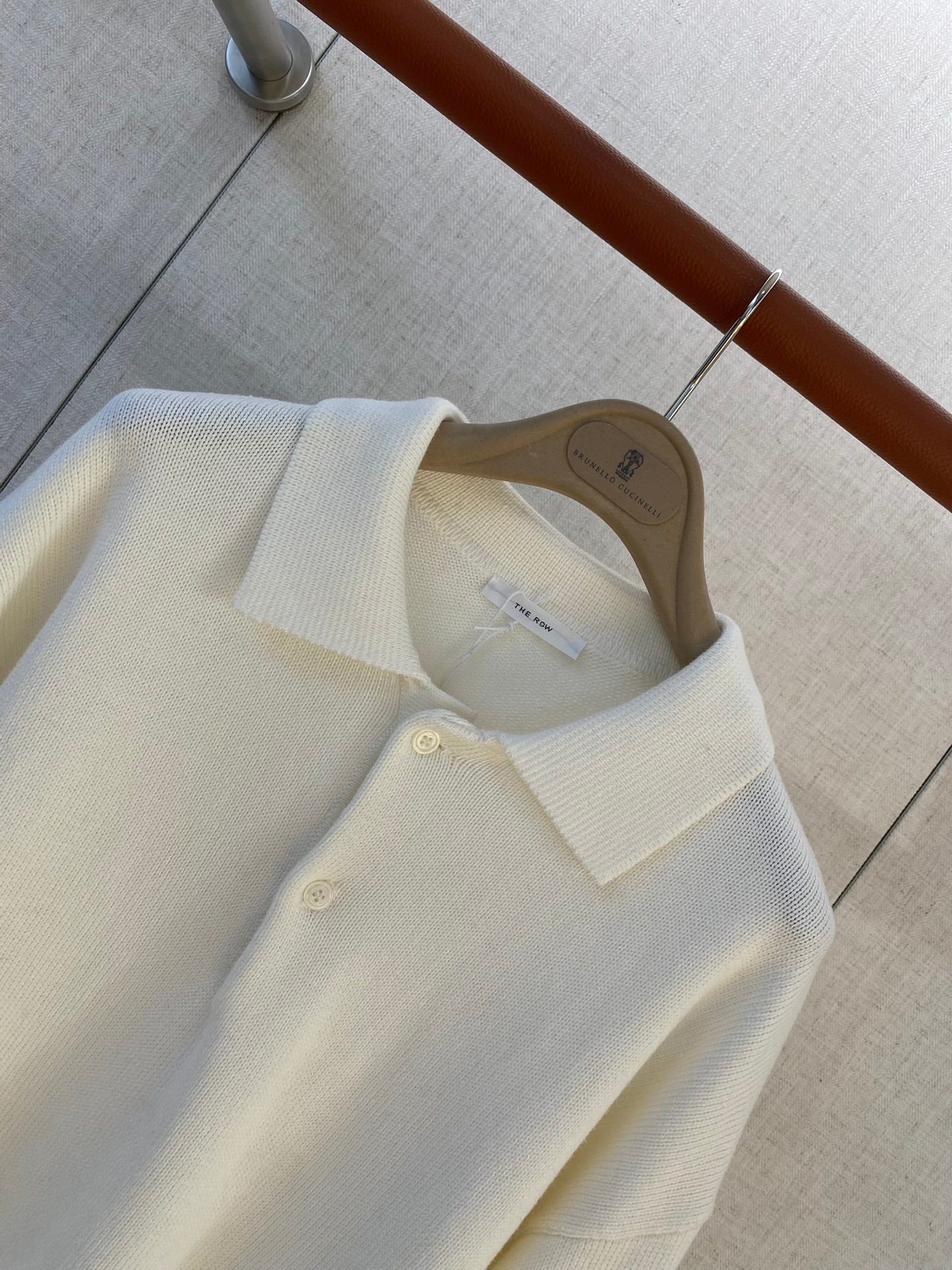 The Row Cremefarbenes Strick-Poloshirt Zeitlose Eleganz & Weicher Premium-Komfort