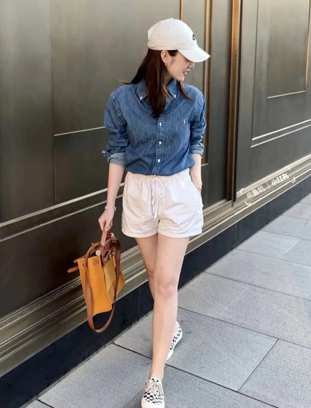 Ralph Lauren Denim-Hemd – Blaues Button-Down mit Stickerei & Loafern