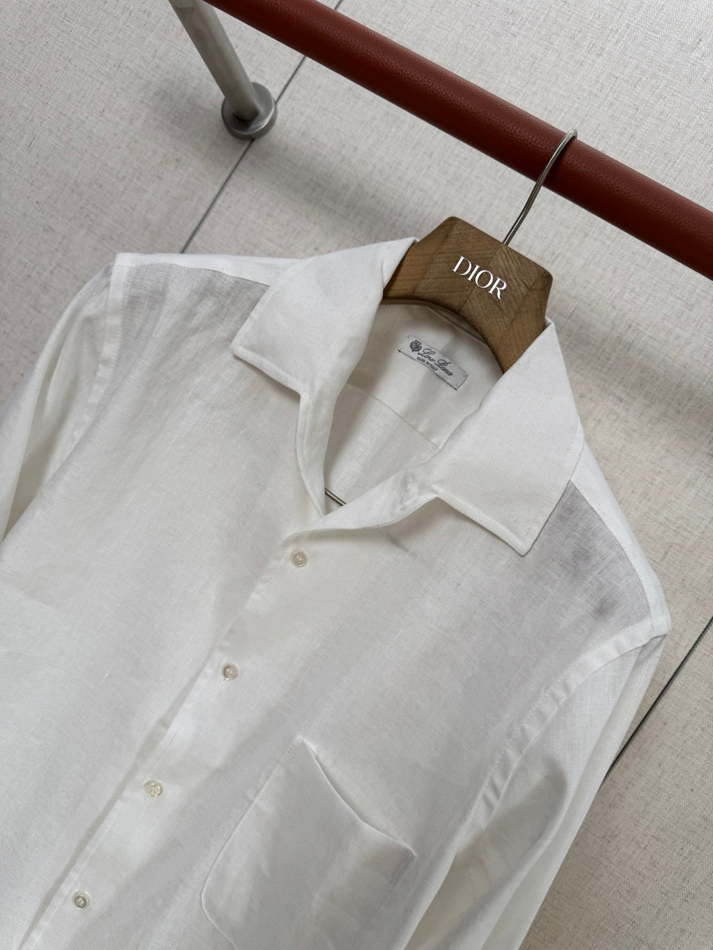 Loro Piana Hemd Weiss – Leichtes Leinenhemd mit Brusttasche