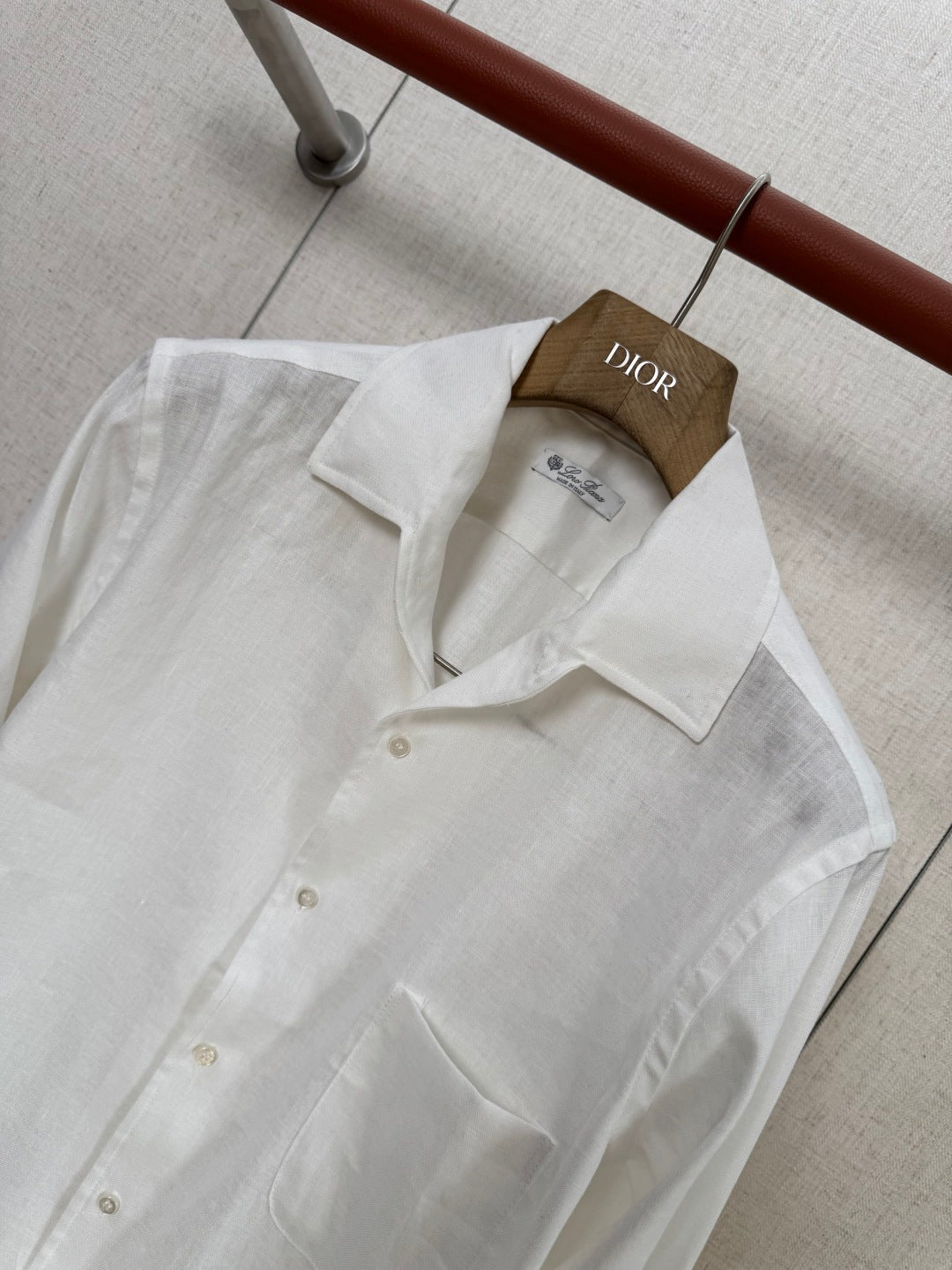 Loro Piana Hemd Weiss – Leichtes Leinenhemd mit Brusttasche