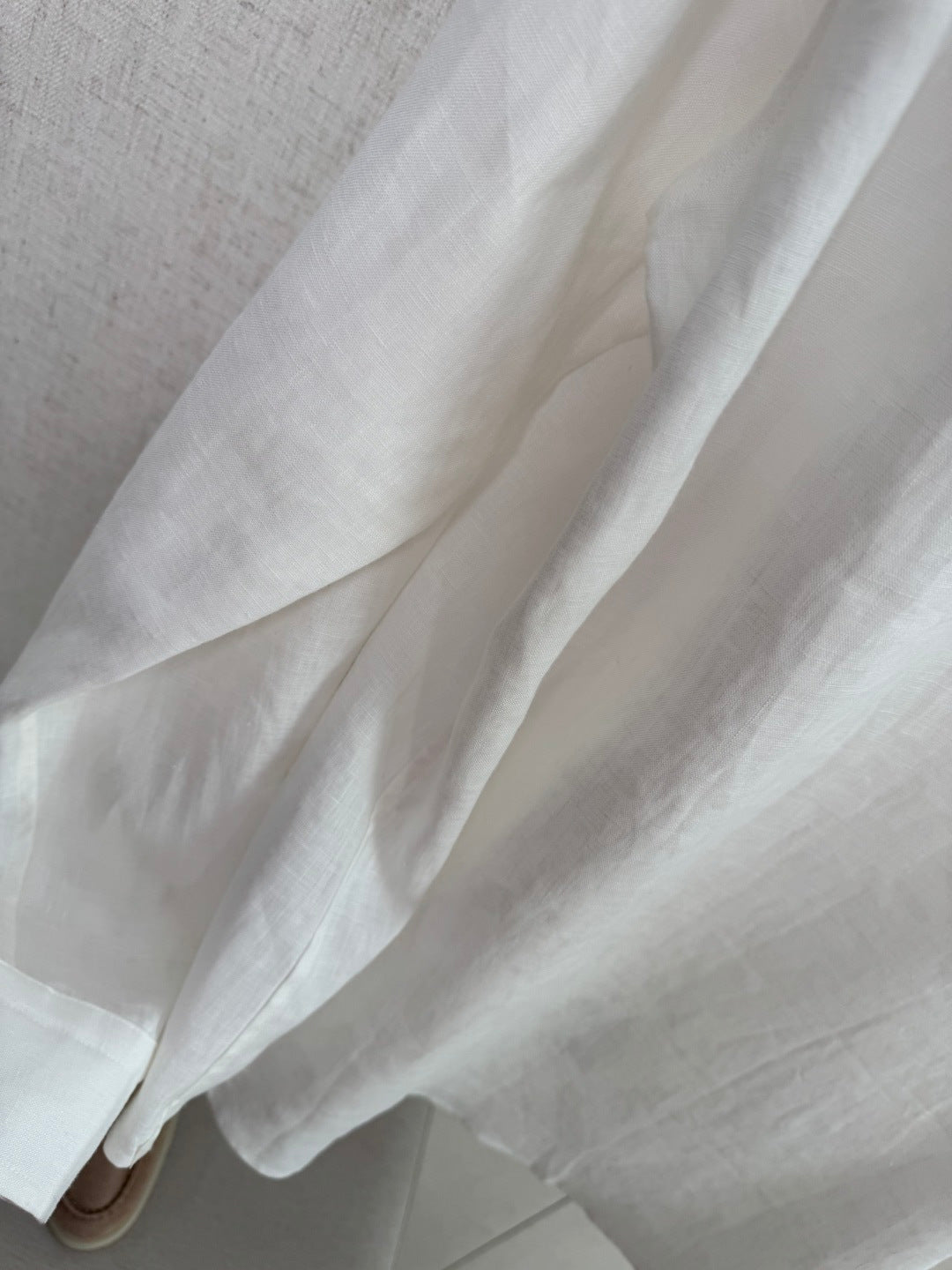 Loro Piana Hemd Weiss – Leichtes Leinenhemd mit Stehkragen