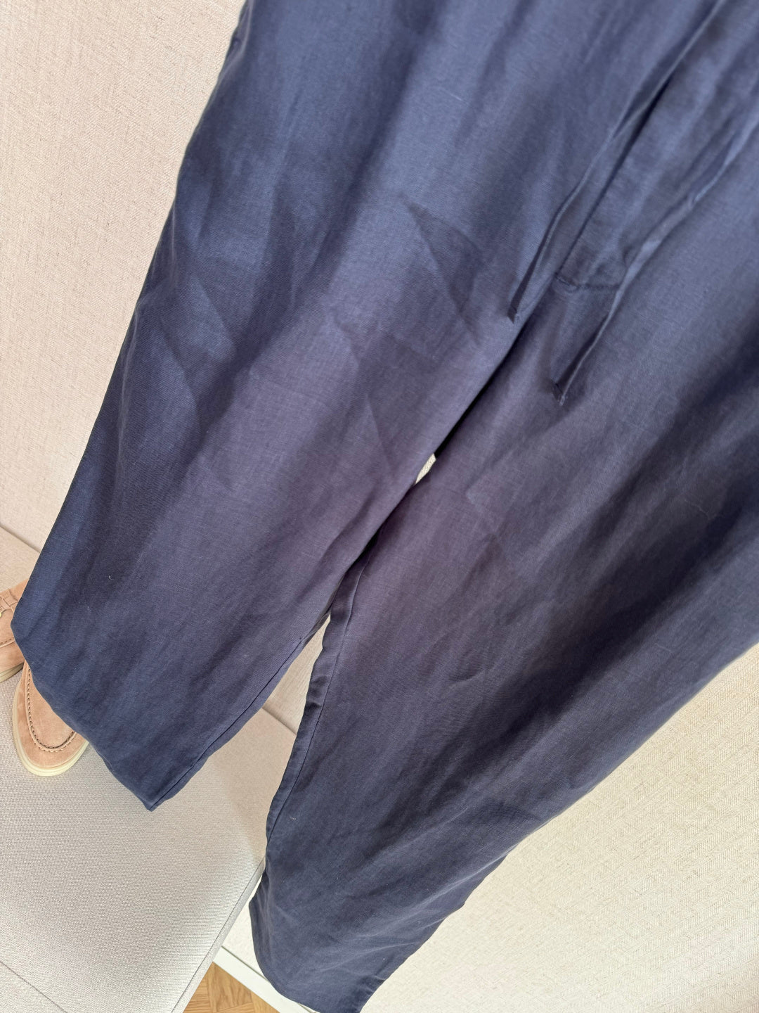 Loro Piana Leinenhose Dunkelblau – Leichte Sommerhose mit Elastikbund