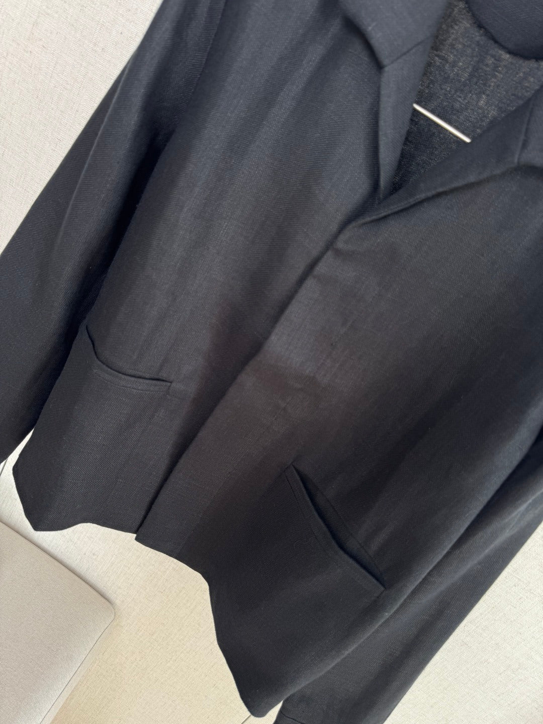 ZEGNA Schwarze Leinenjacke im minimalistischen Design