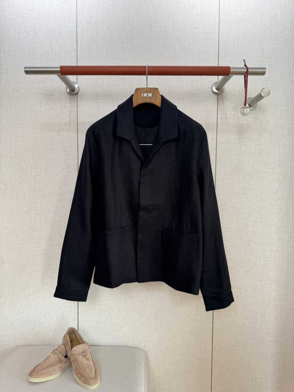 ZEGNA Schwarze Leinenjacke im minimalistischen Design