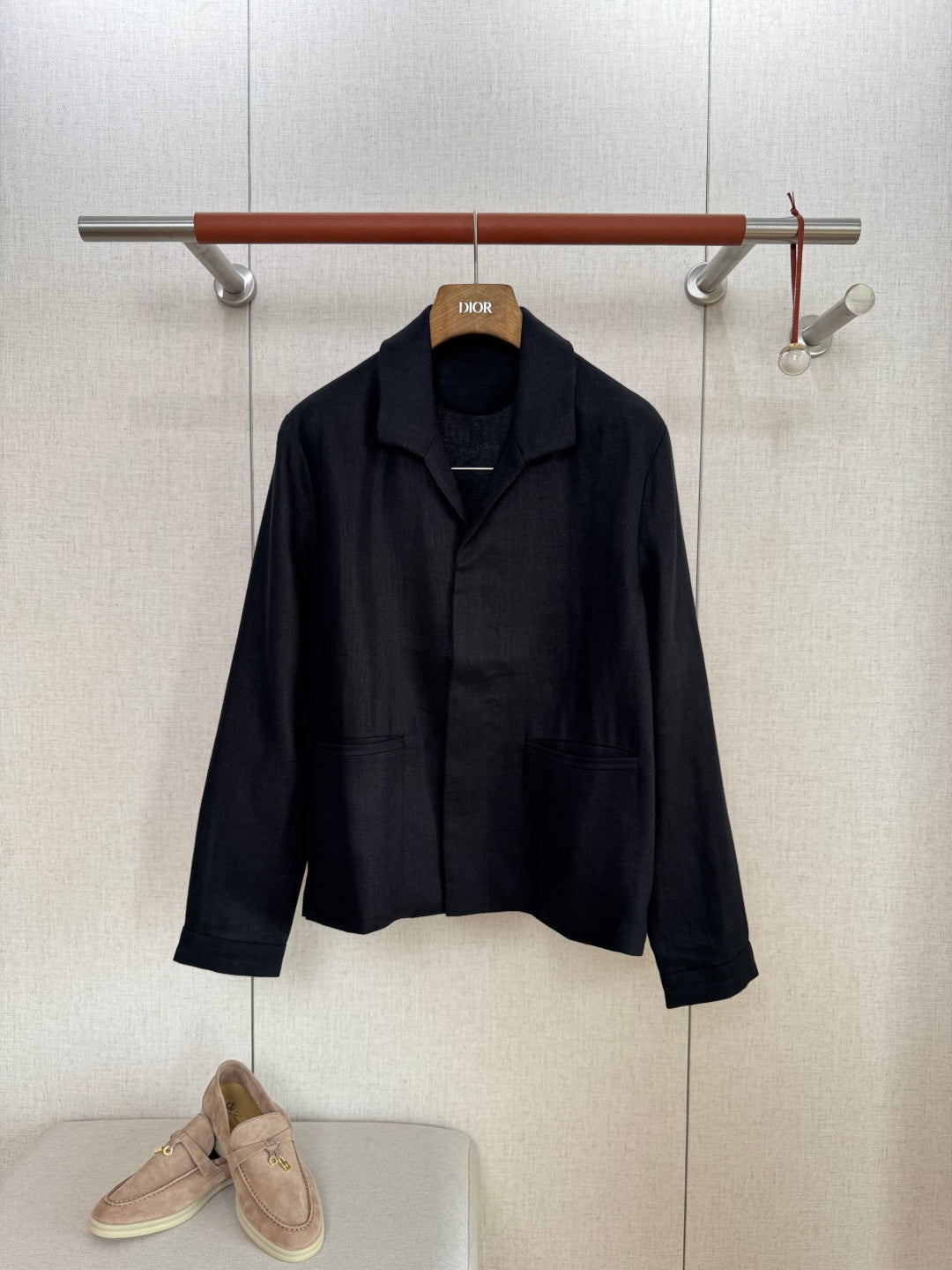 ZEGNA Schwarze Leinenjacke im minimalistischen Design
