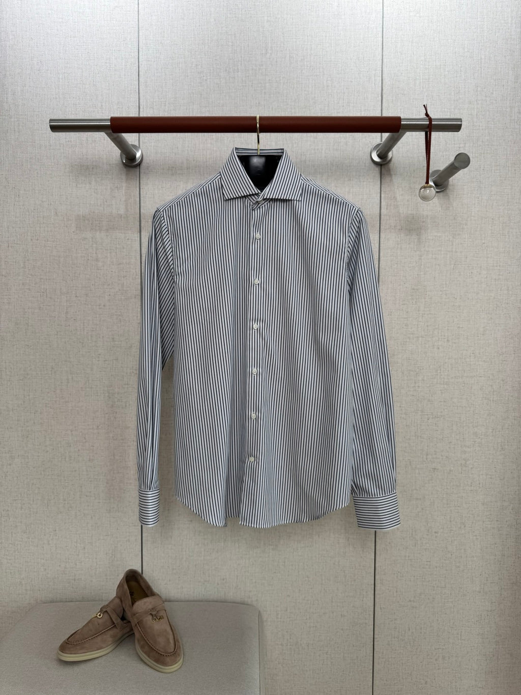 Loro Piana Businesshemd Blau-Weiss – Feines Streifenhemd mit klassischem Kragen