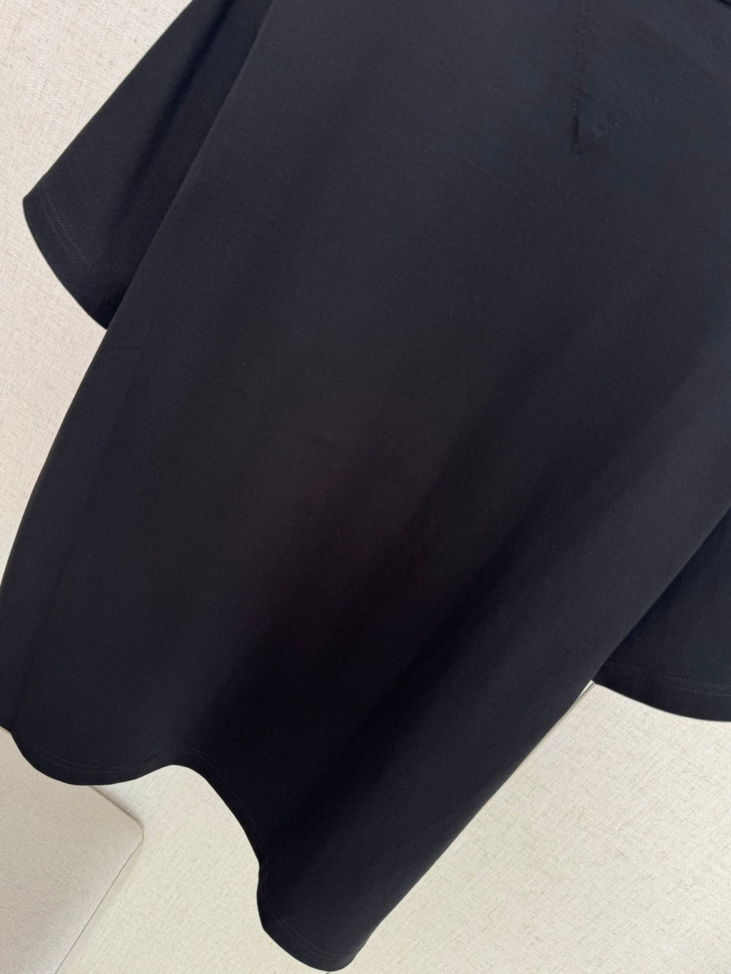 Dior – Schwarzes T-Shirt mit gemusterter Einstecktasche und Brusttasche