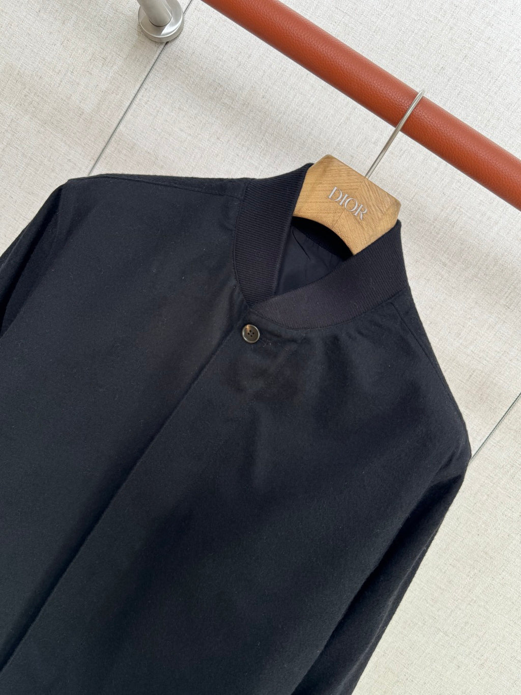 ZEGNA Schwarze Bomberjacke aus feiner Wolle mit elastischem Bund