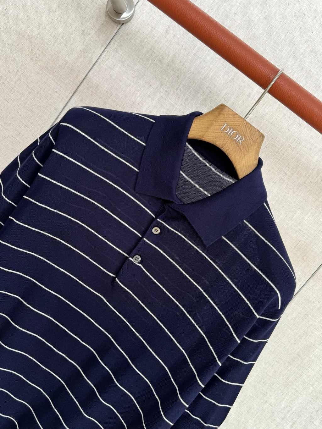 Brunello Cucinelli Herren-Poloshirt mit Streifen Marineblau