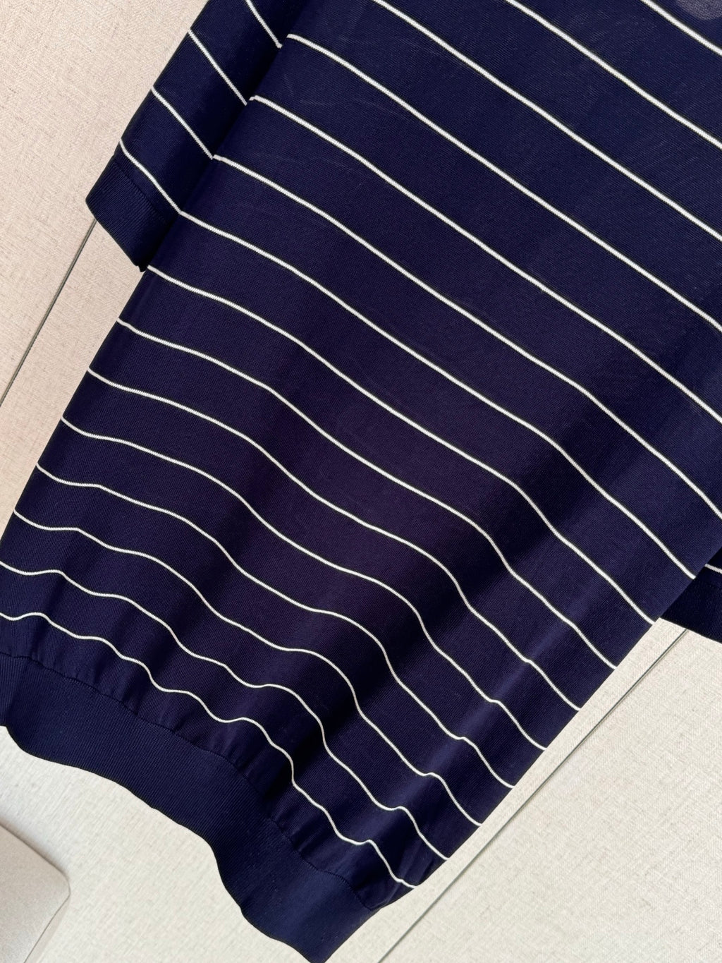 Brunello Cucinelli Herren-Poloshirt mit Streifen Marineblau