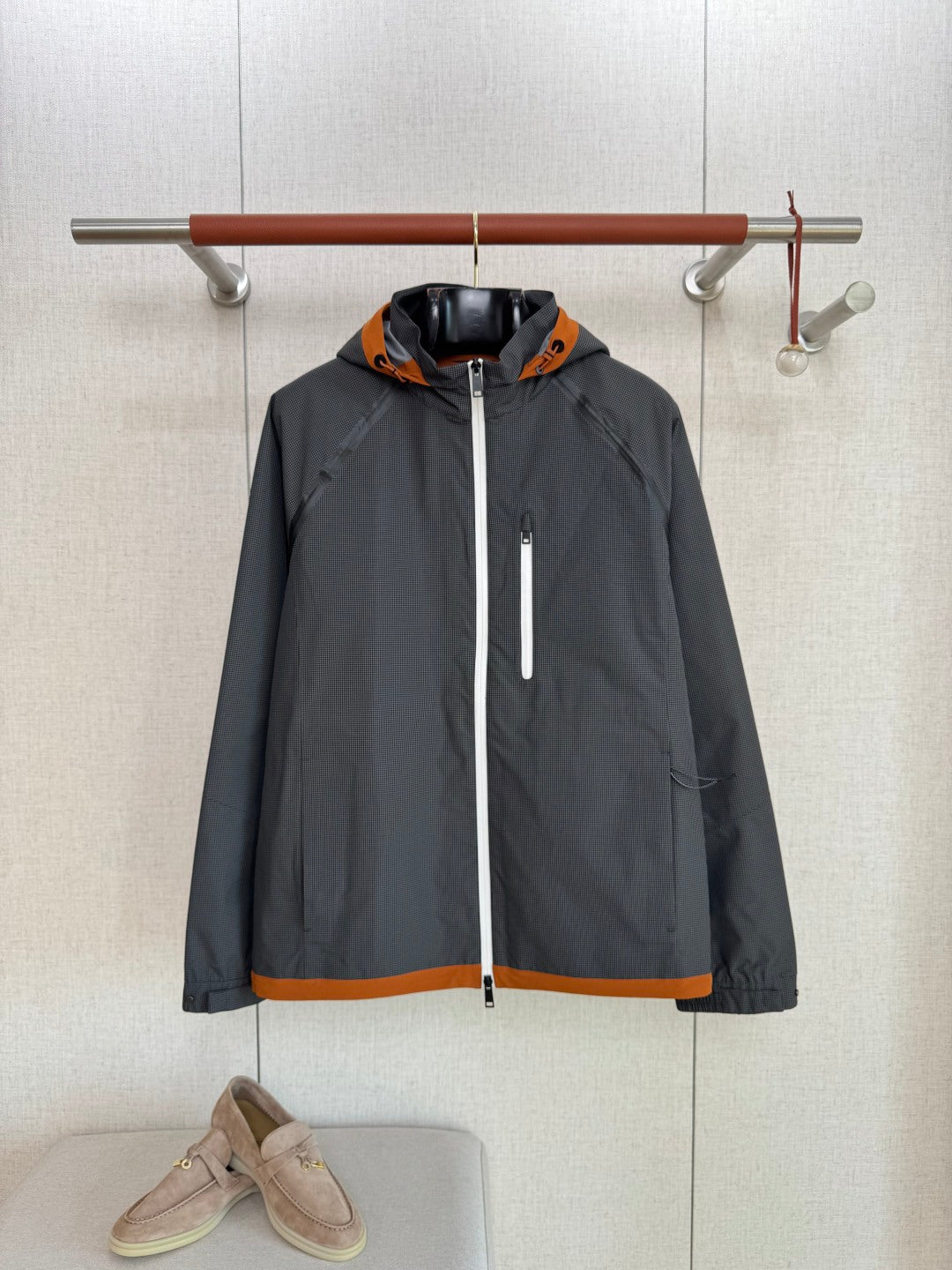 ZEGNA Schwarze Windbreaker Jacke