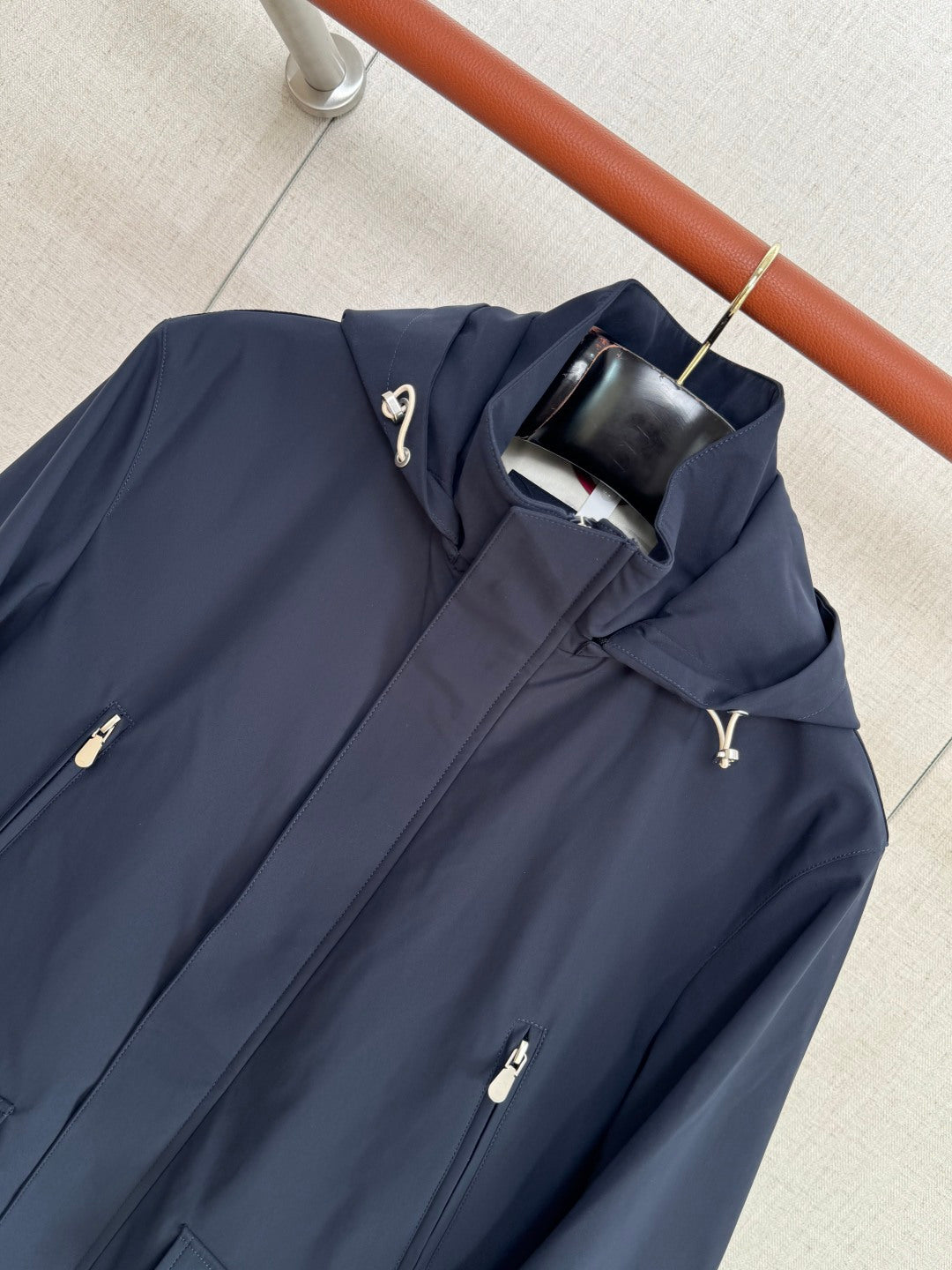 Brunello Cucinelli Outdoor-Jacke mit Kapuze – Navy Blau